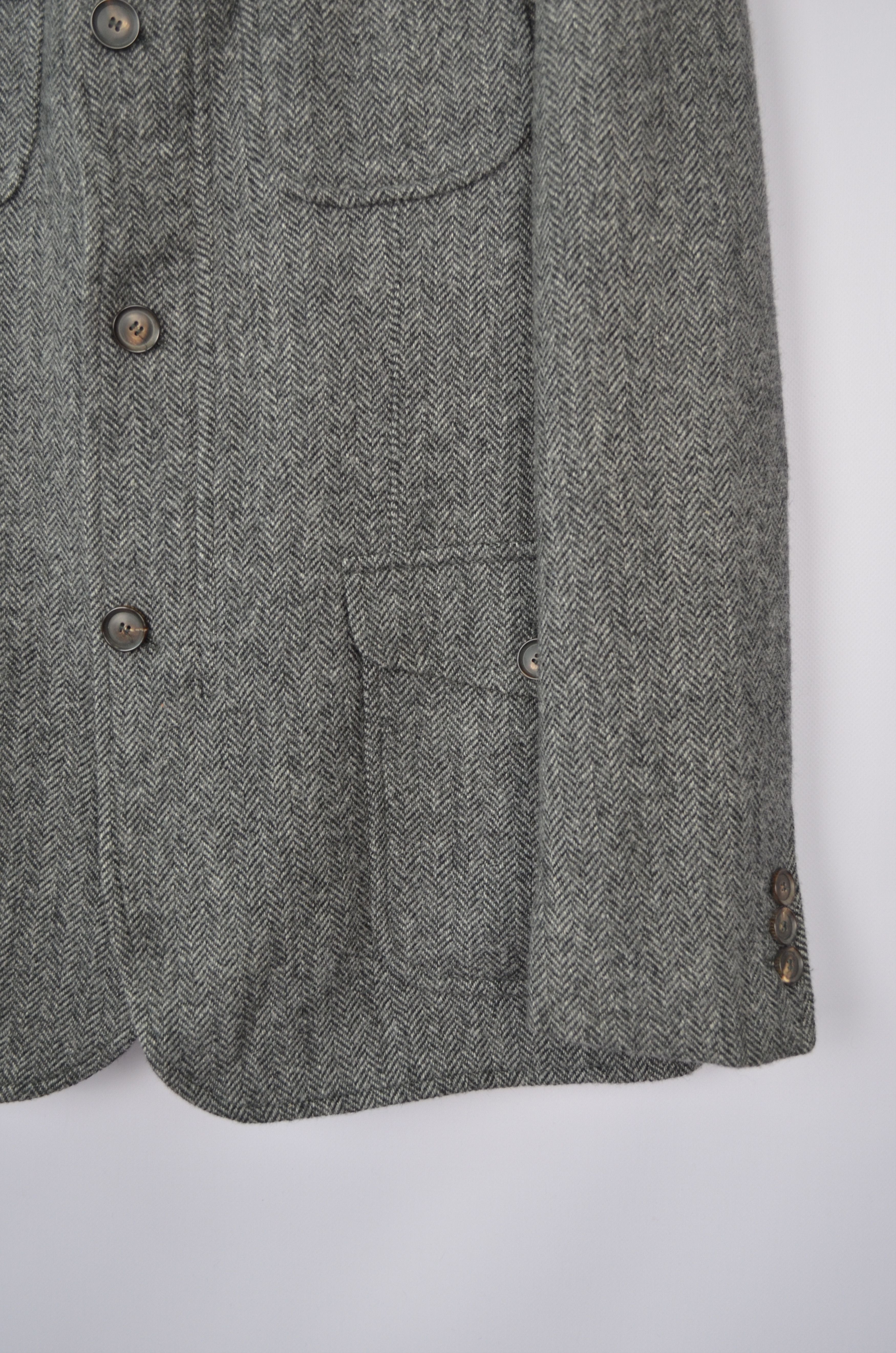 Designer Seventy Venezia Herringbone Yorkshire Tweed Wool Coat Jacket Size US M / EU 48-50 / 2 - 6 Thumbnail