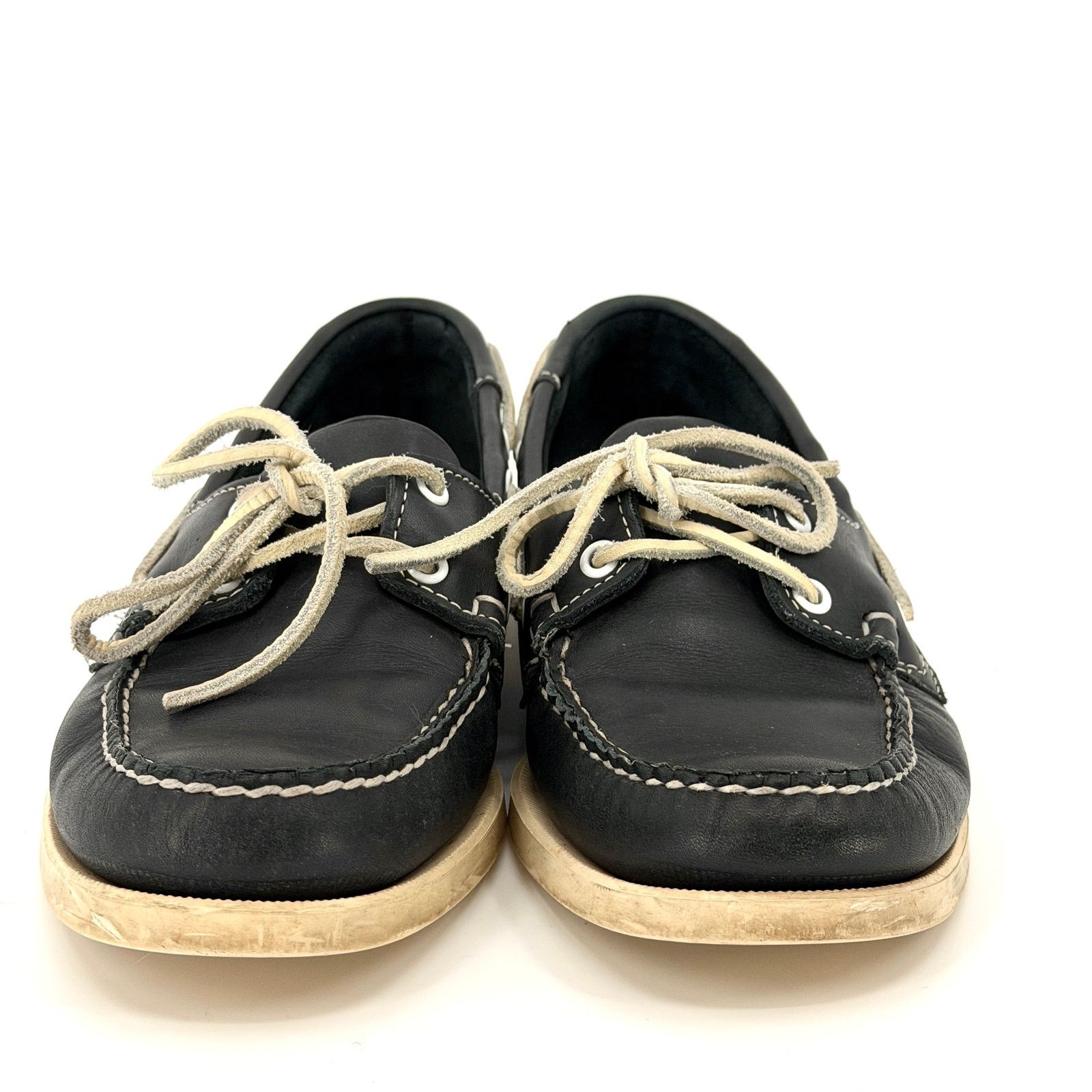 Sebago Sebago Navy Blue Genuine Leather Docksides Boat Shoes Size US 8 / EU 41 - 6 Thumbnail