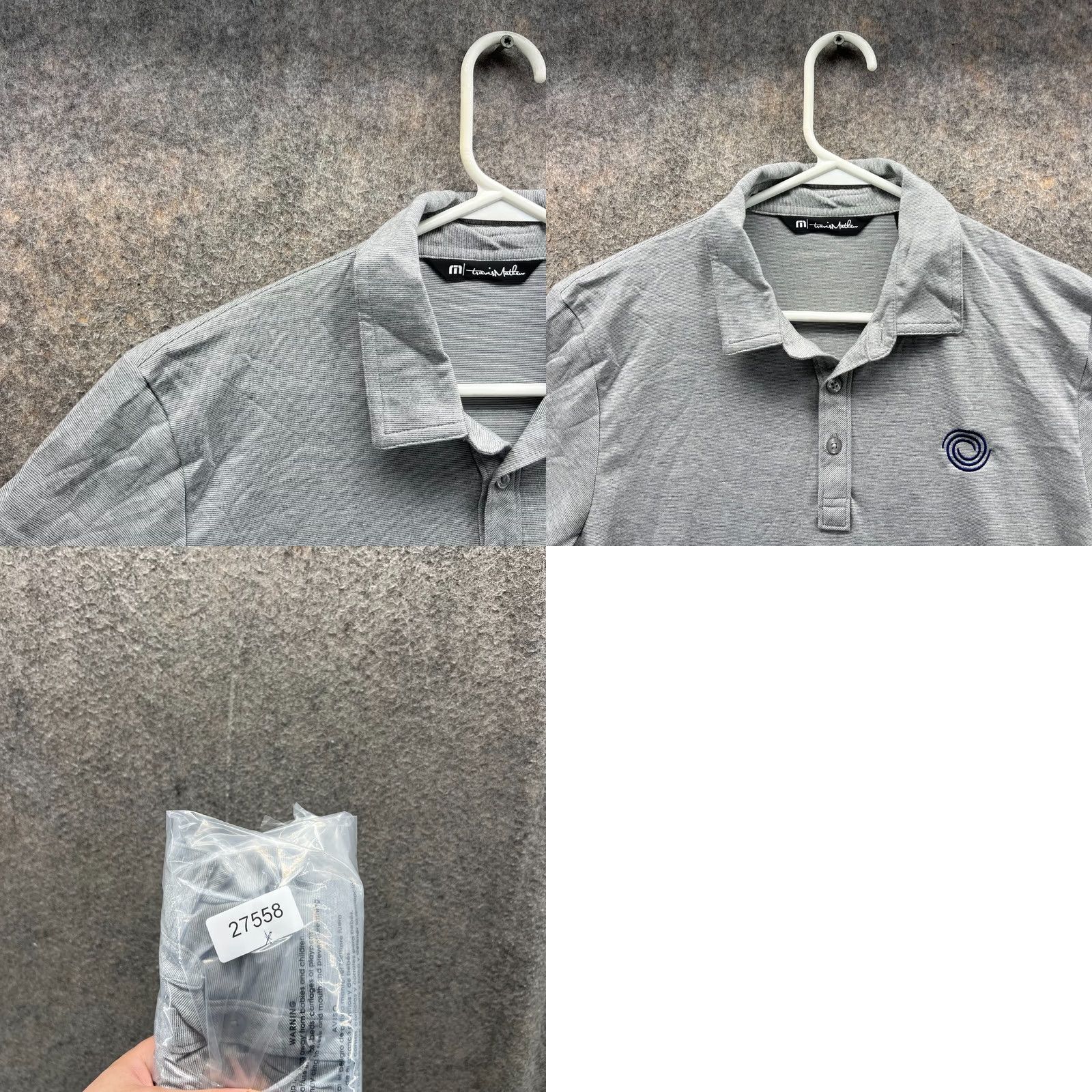 TravisMathew Travis Mathew Polo Shirt Men Small Gray Pima Cotton Pinstriped Golf Club Logo Shirt Mens Small Gray Pinstripe Golf Club Logo Size US S / EU 44-46 / 1 - 9 Thumbnail