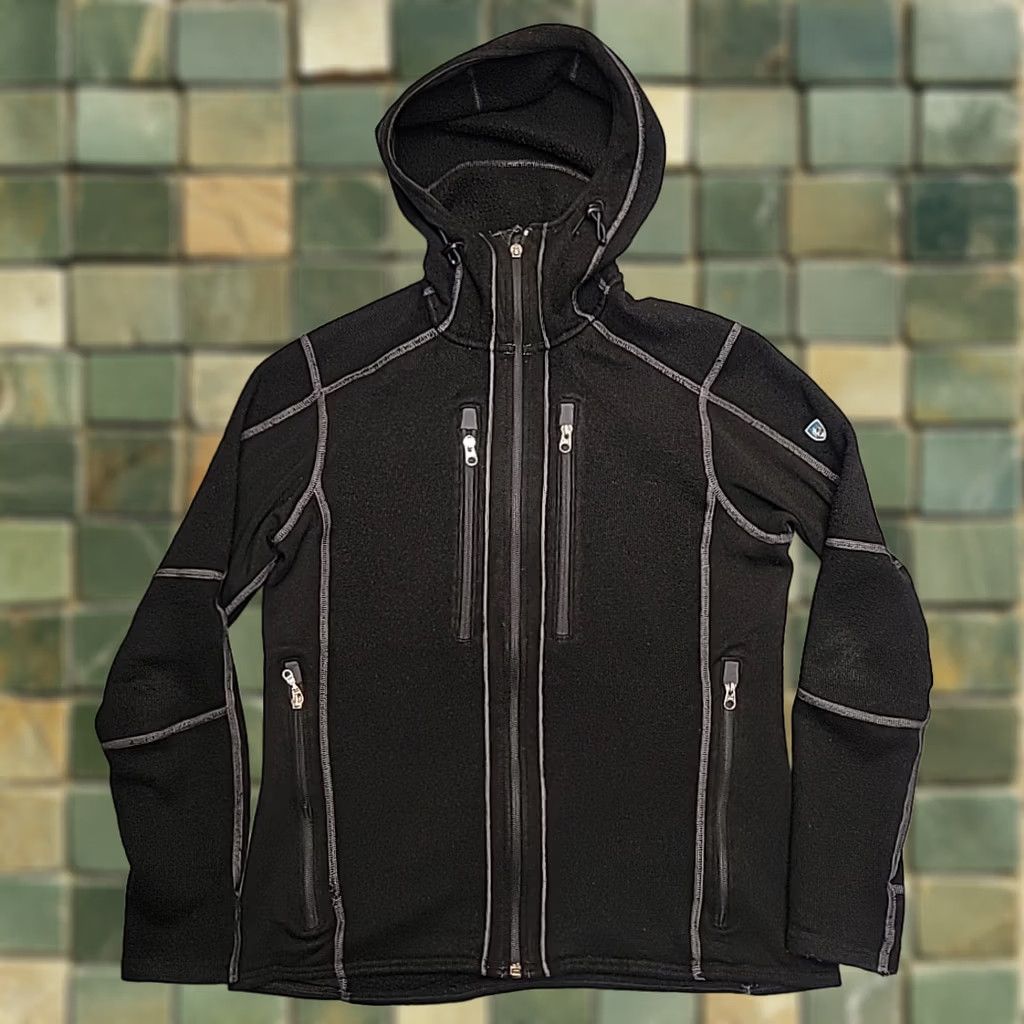 Vintage Kuhl Hoodie Sweater Women Medium Black Alfpaca Kashmira Zip Fleece Outdoors Gorp Size M / US 6-8 / IT 42-44 - 1 Thumbnail