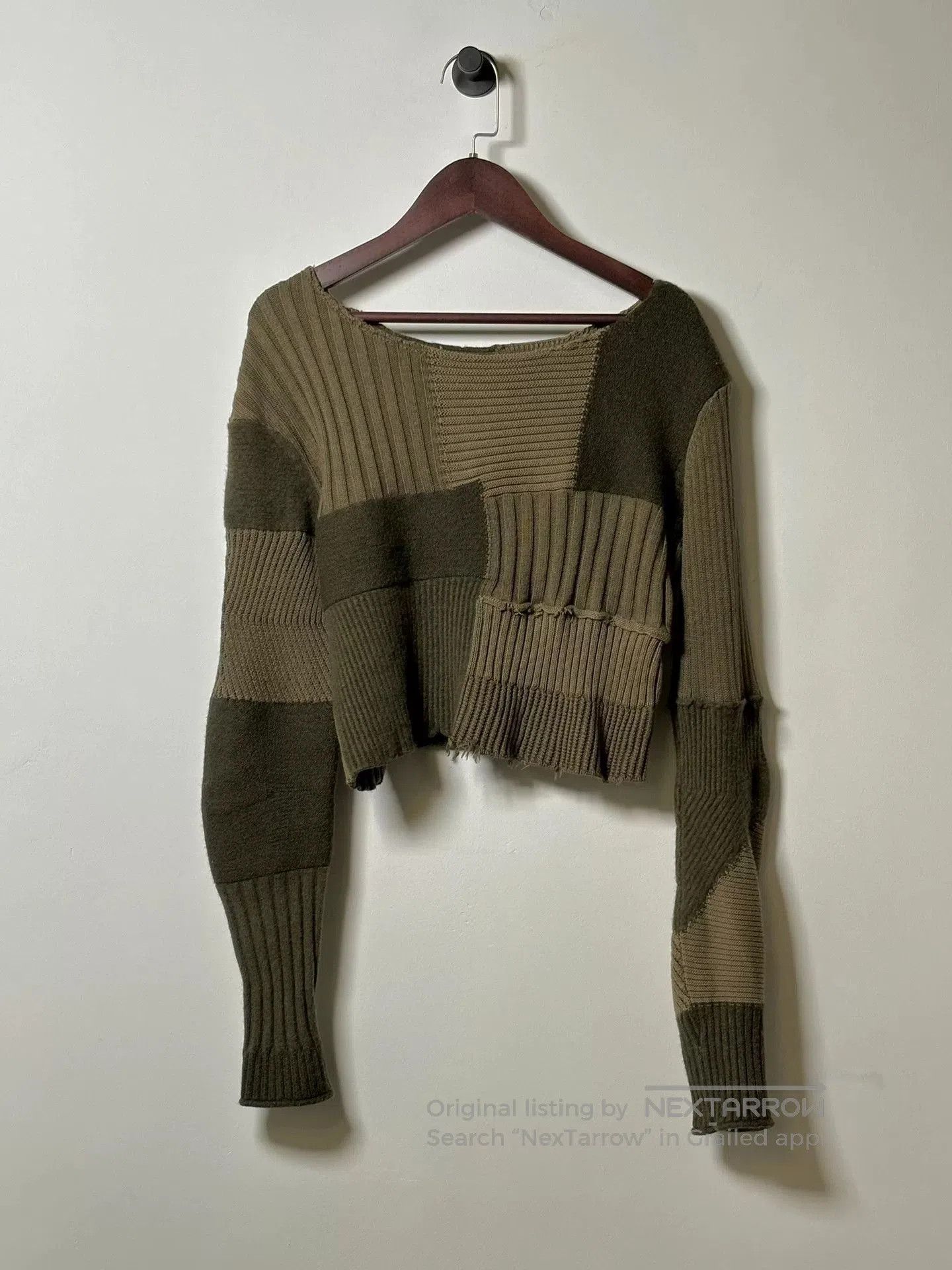 Helmut Lang Patchwork Knit Sweater.