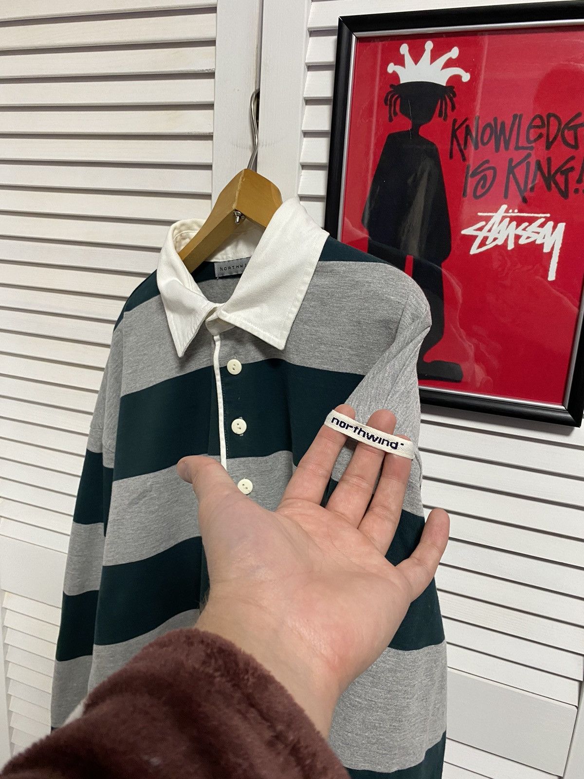 Japanese Brand × Vintage Vintage Long Sleeve Shirt Northlind Striped Style Hype Rare Size US XL / EU 56 / 4 - 6 Thumbnail