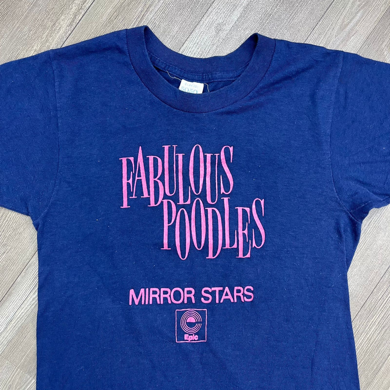 Band Tees × Vintage Vtg 70s Fabulous Poodles "Mirror Stars" Tshirt Size US S / EU 44-46 / 1 - 2 Thumbnail