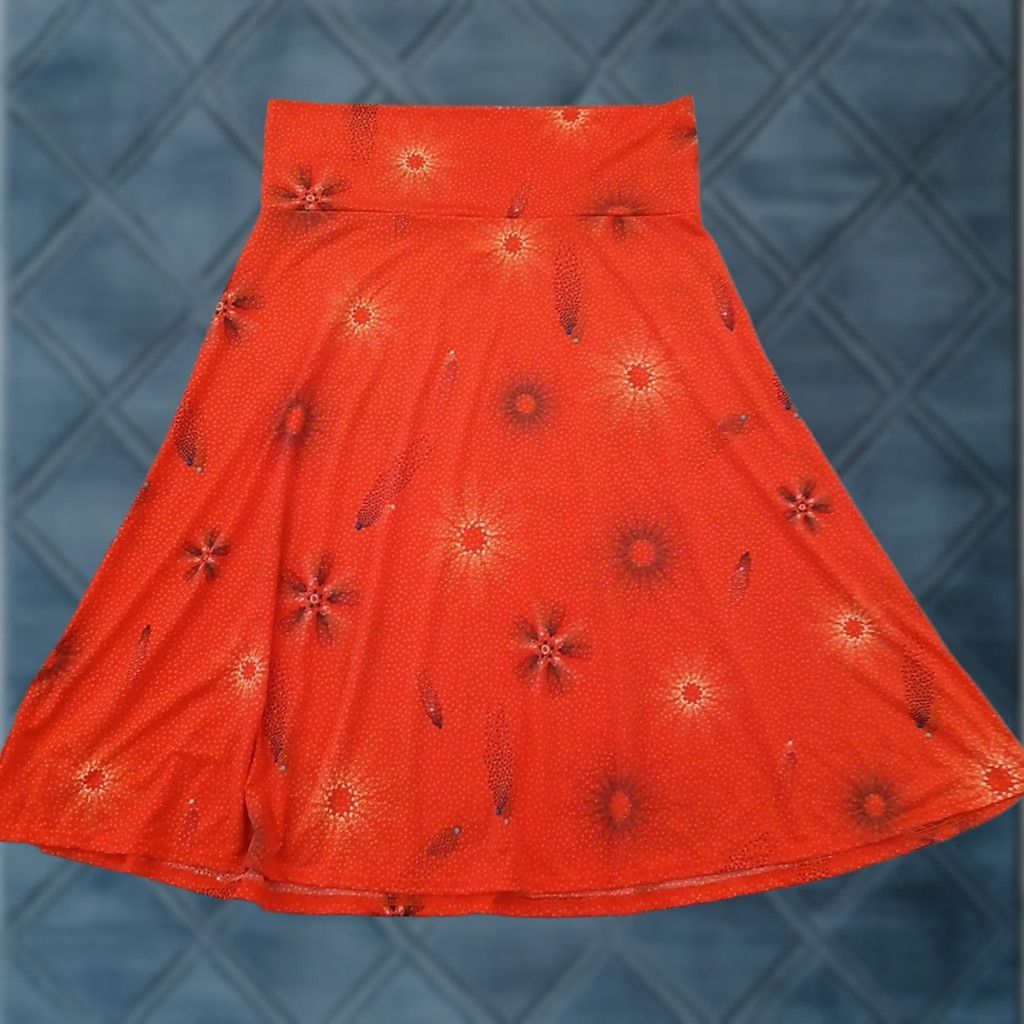 Vintage LuLaRoe Skirt Women XL Pink Geometric Knee Length A-Line Pull On Size 40" / US 18 - 1 Thumbnail