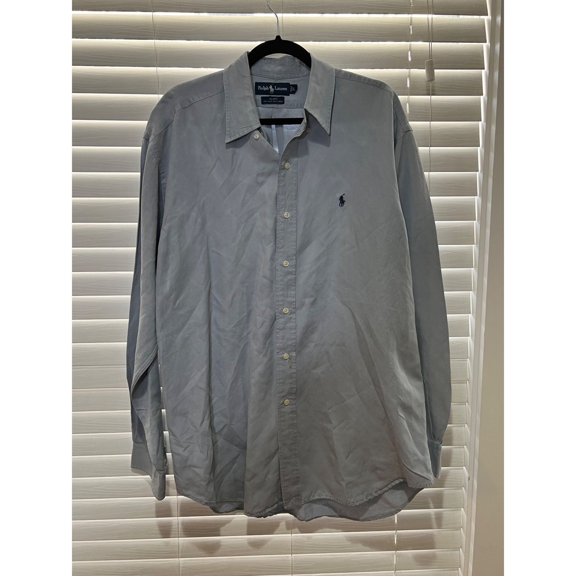 Ralph Lauren Silk and Linen Long Sleeve Button Up Shirt - Si
