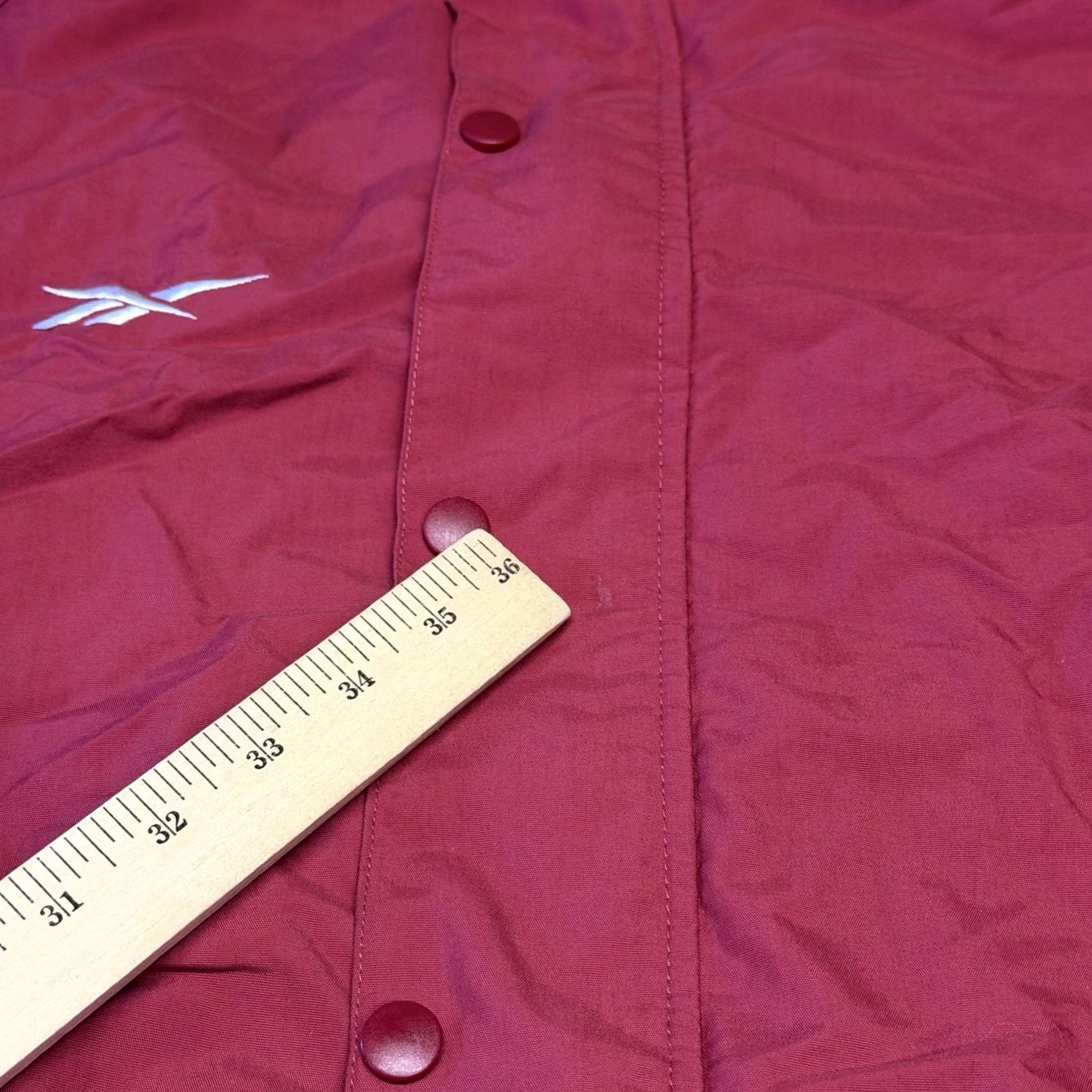 Reebok VINTAGE Reebok Jacket Mens XL Red Nylon Varsity Full Zip Windbreaker 90s Wind-Resistant Zipper Pockets Embroidered Logo Striped Rib Trim Casual Travel Size US XL / EU 56 / 4 - 2 Thumbnail