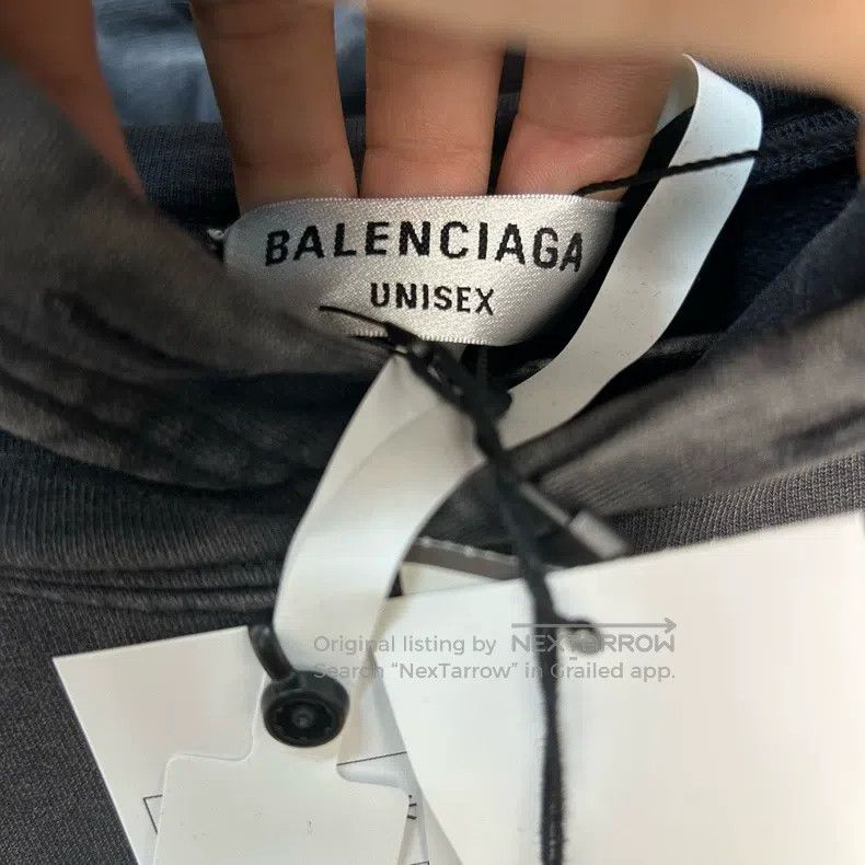 Balenciaga Balenciaga Washed Grey Distressed Sweatshirt Size US L / EU 52-54 / 3 - 3 Thumbnail
