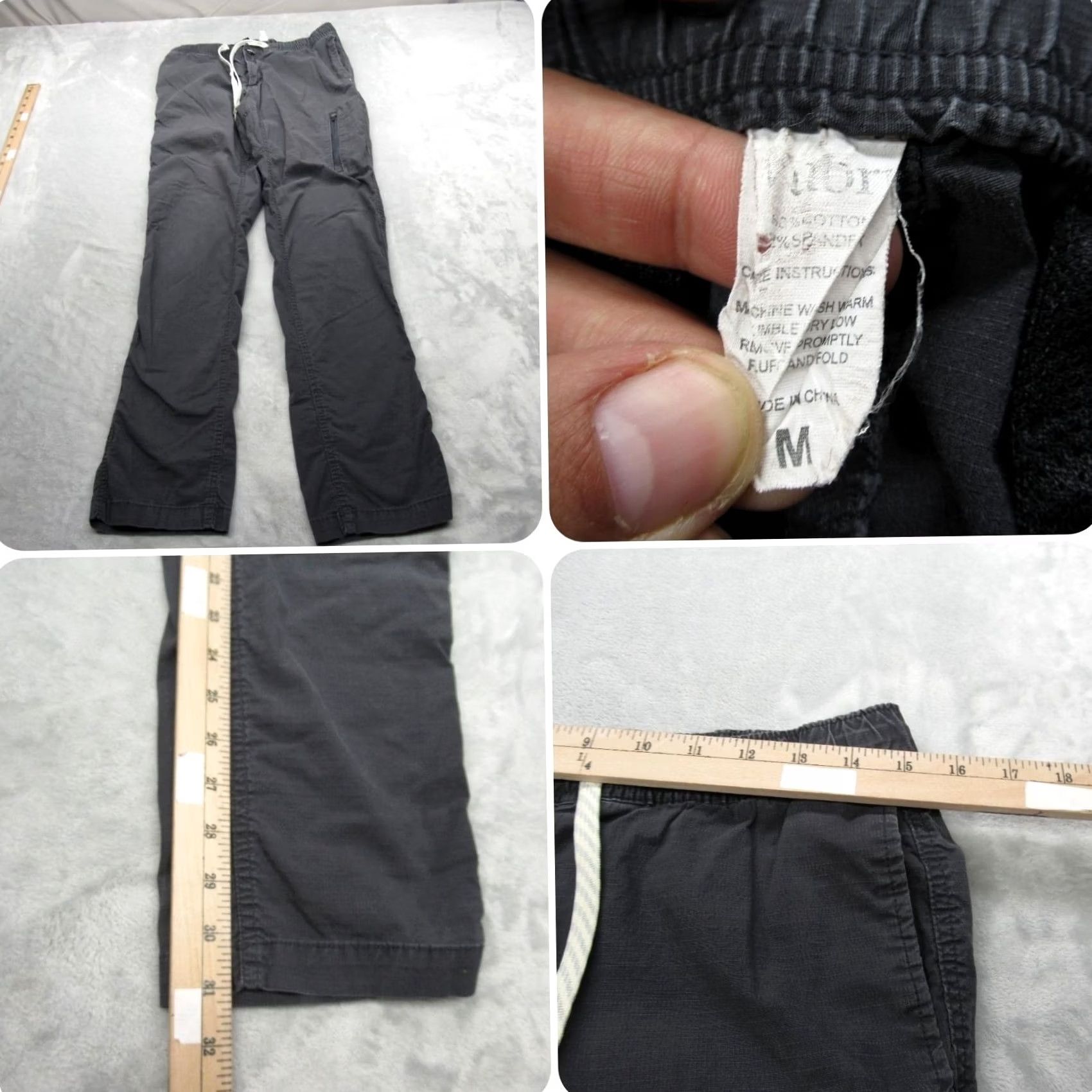 Vuori Vuori Pants Men Medium Gray Elastic Drawstring Pockets Ripstop Climbing READ Size US 31 - 2 Thumbnail