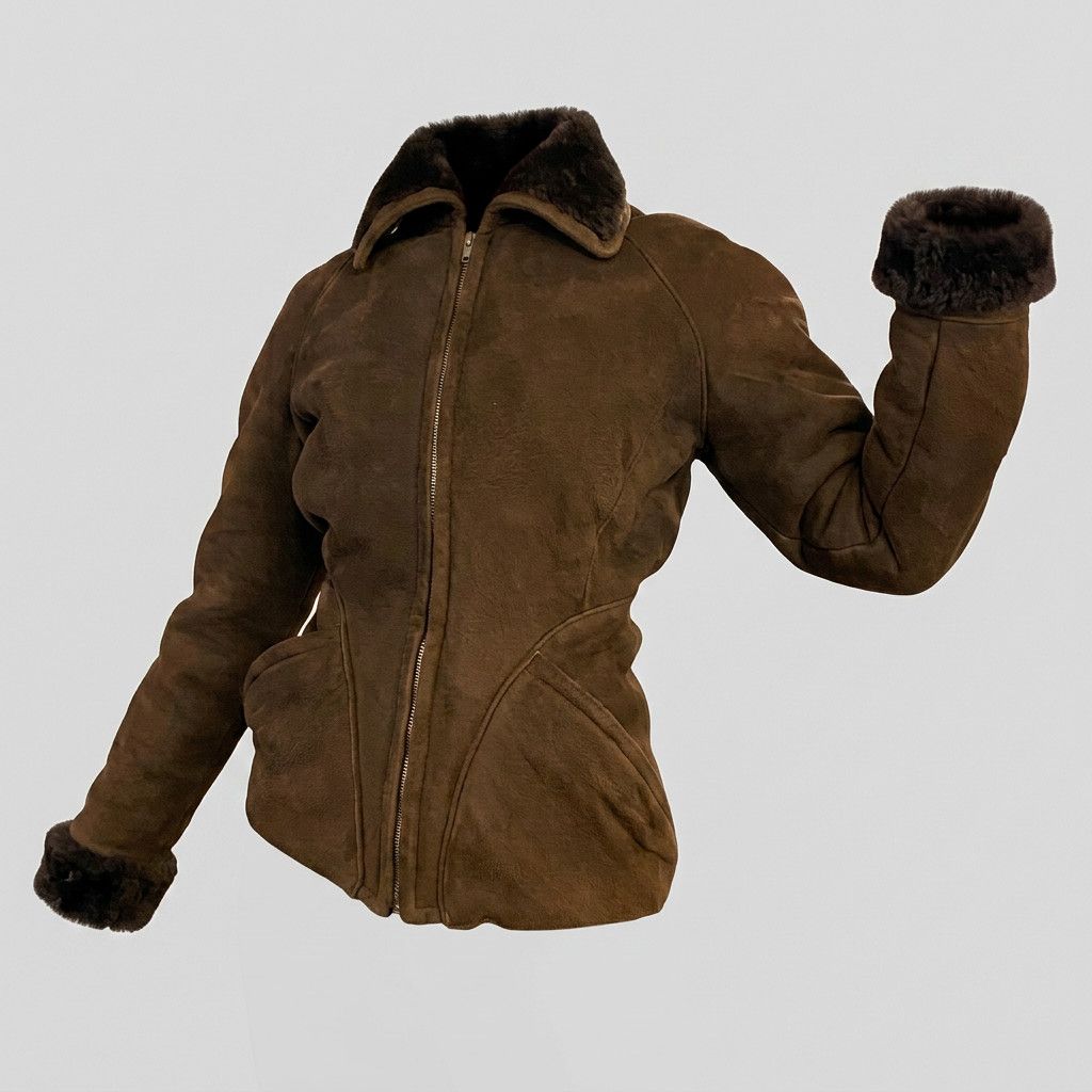 Thierry Mugler Thierry Mugler Original Blue Tag 100% Lamb Shearling Jacket Size S / US 4 / IT 40 - 6 Thumbnail