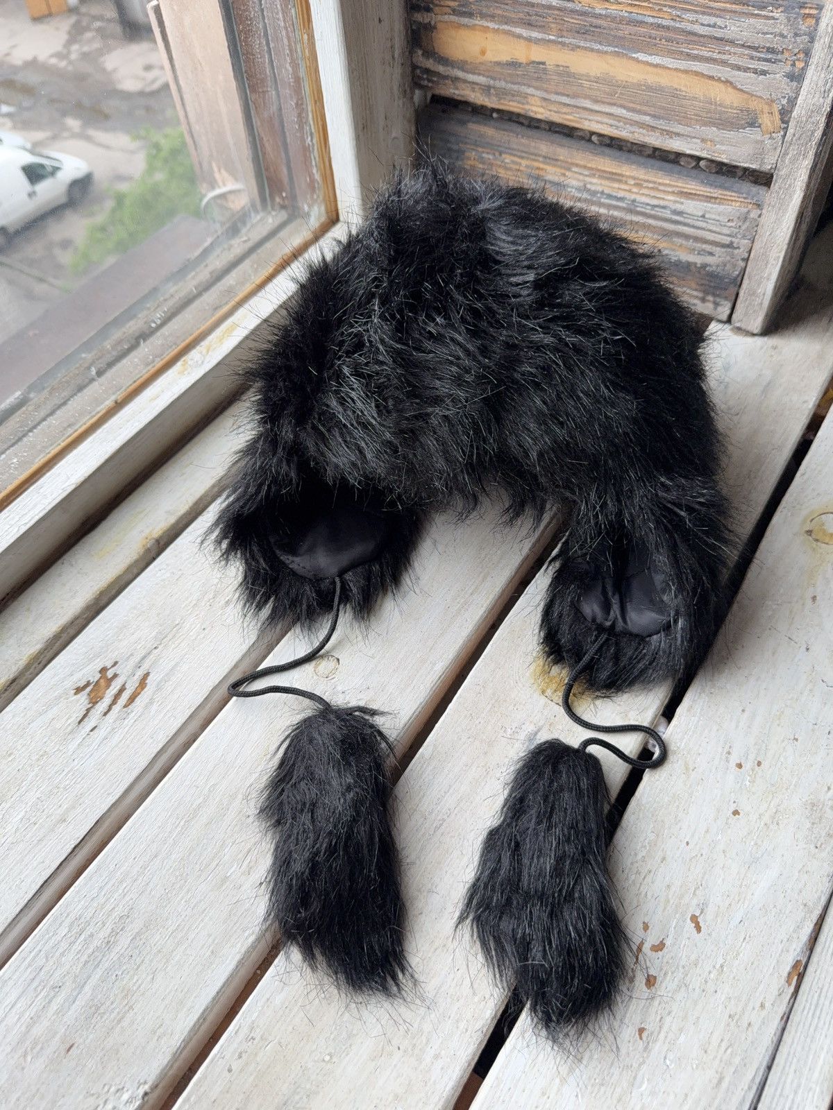 Japanese Brand Y2K Vintage Avant Garde Hat Ushanka Fur Streetwear Style Alt Size ONE SIZE - 4 Thumbnail