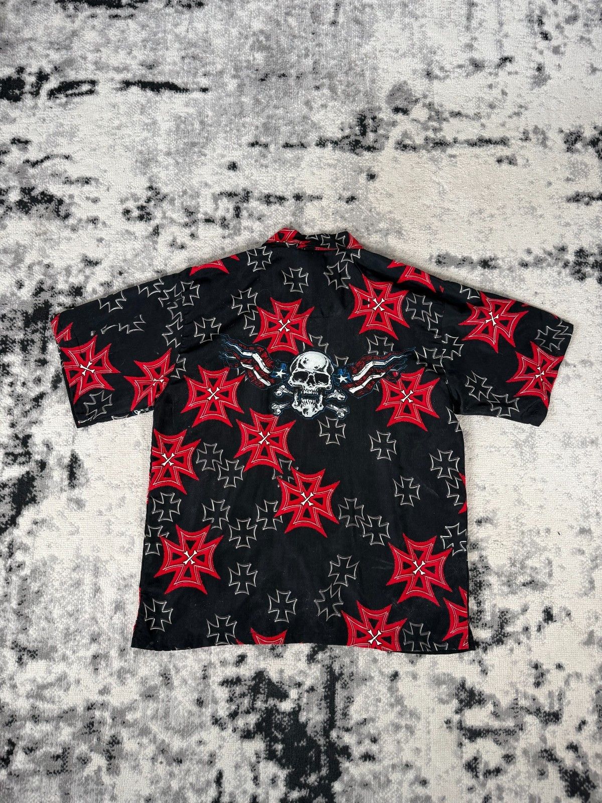 Vintage Y2K Request Skull Cross Full Print Shirt Size US L / EU 52-54 / 3 - 2 Thumbnail