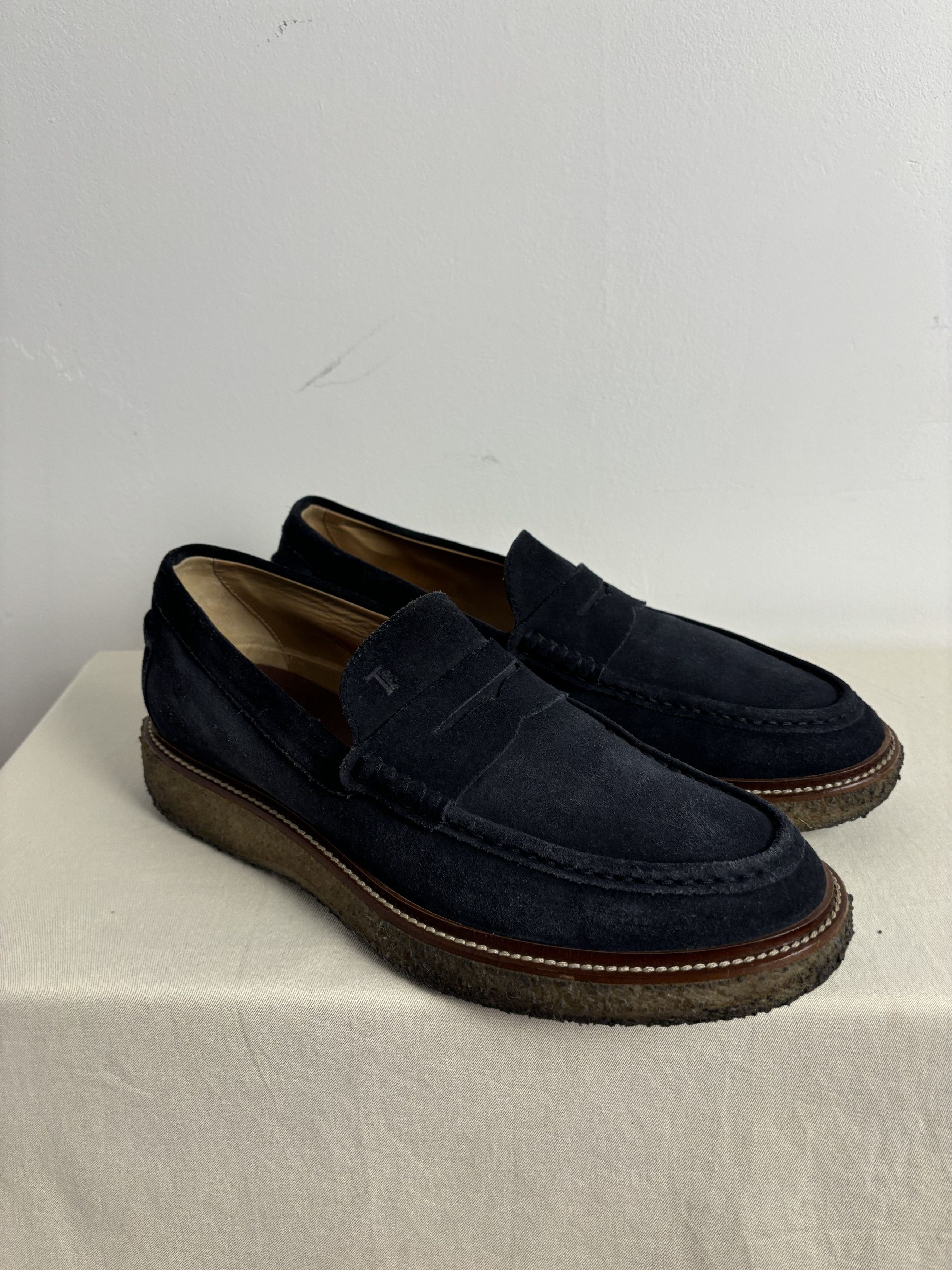 Tod's Tod's Navy Suede Loafers Size US 7 / EU 40 - 4 Thumbnail