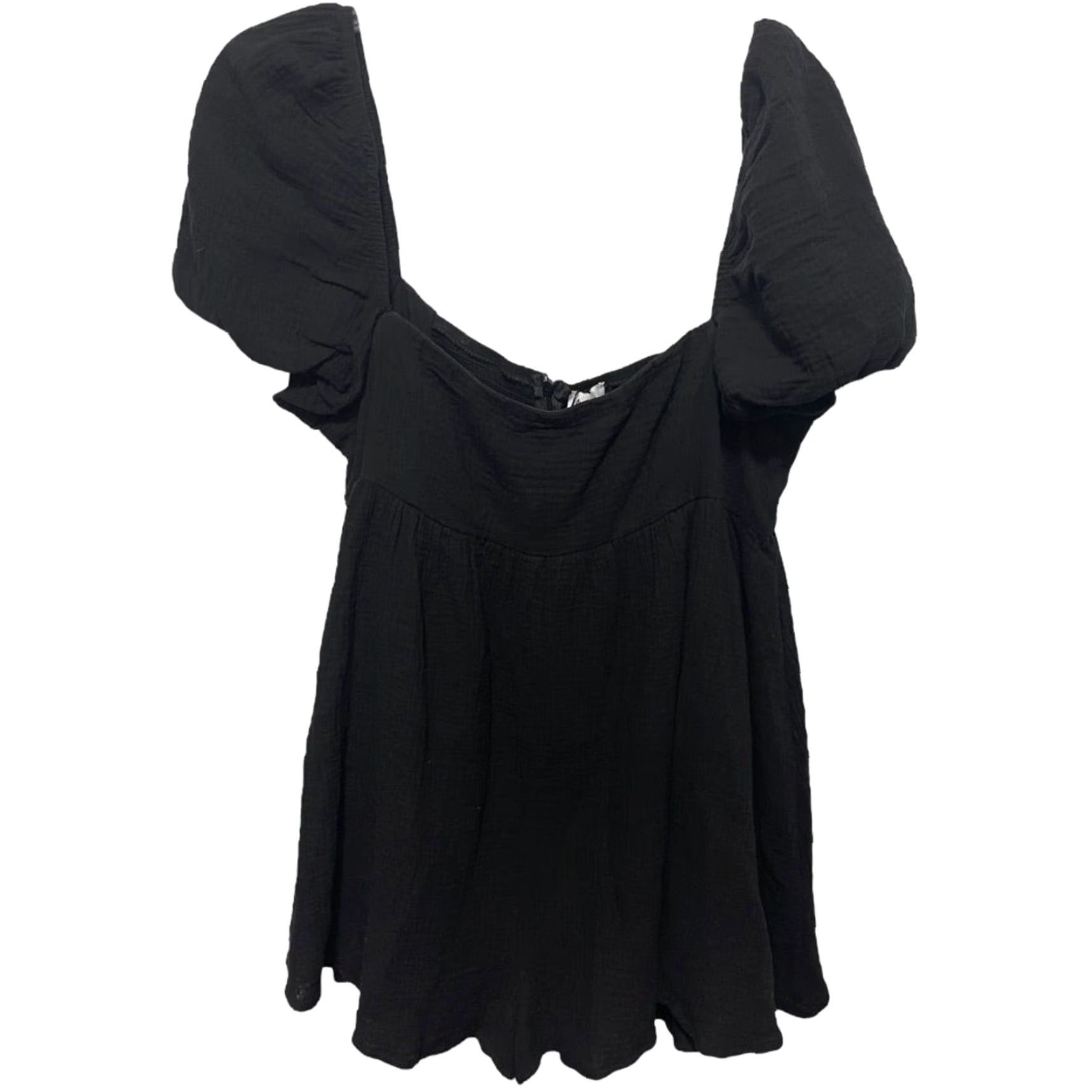 PRINCESS POLLY VINTAGE? Actually not vintage. Princess Polly Romper One-Piece Women Black Size 12 100% Cotton Off Shoulder Size 34" / US 12 / IT 48 - 6 Thumbnail