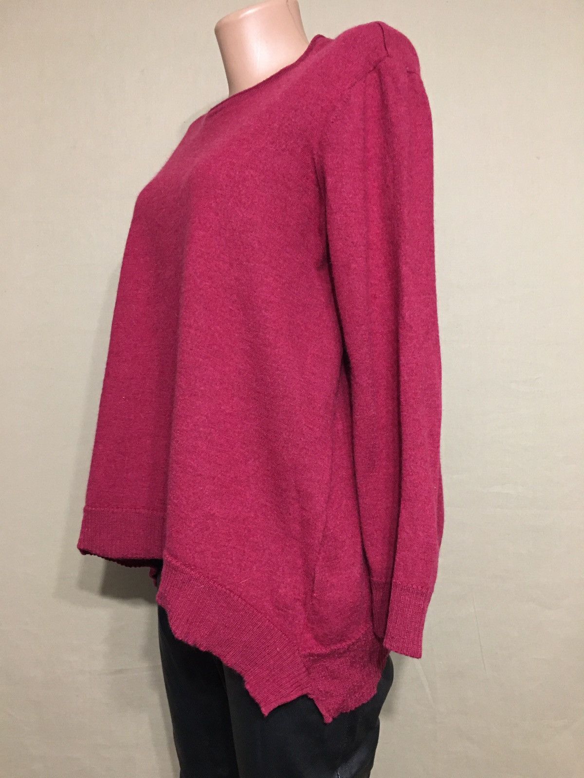 Designer OSKA Virgin Wool Burgundy Knit Sweater Size 4 Size L / US 10 / IT 46 - 2 Thumbnail