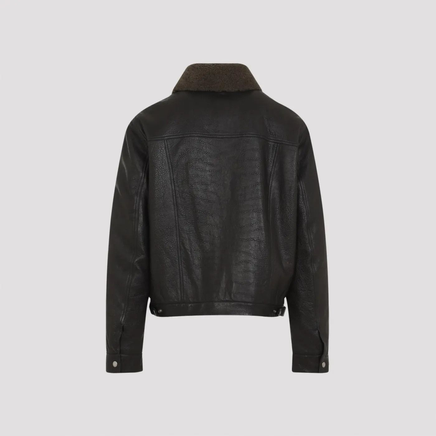 Saint Laurent Paris oc11z1225 801809 Short Jacket in Grained Lambskin in Black Size US L / EU 52-54 / 3 - 2 Thumbnail