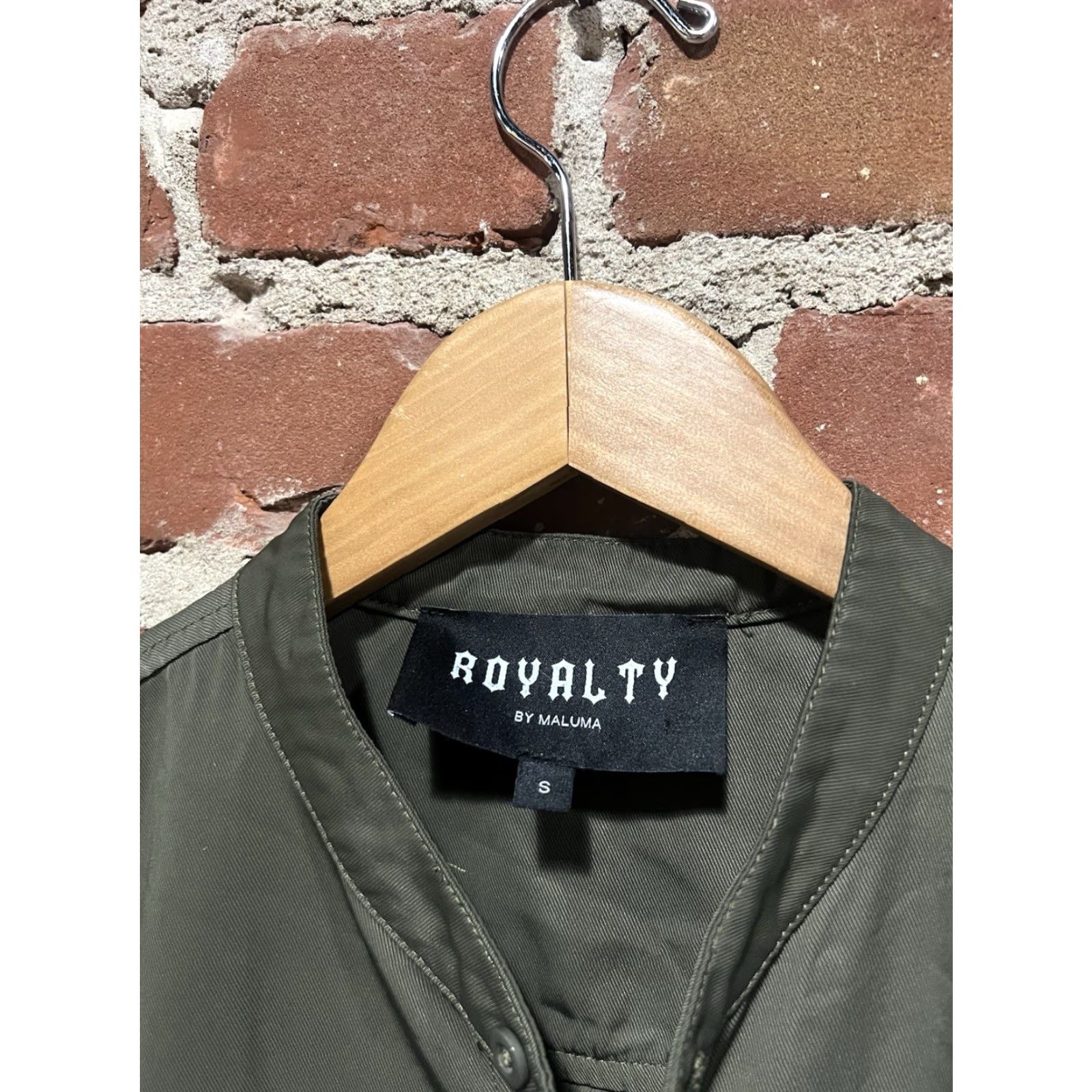 Vintage ROYALTY By Maluma Shirt Button-Up Mens Small Green Size 36R - 3 Thumbnail