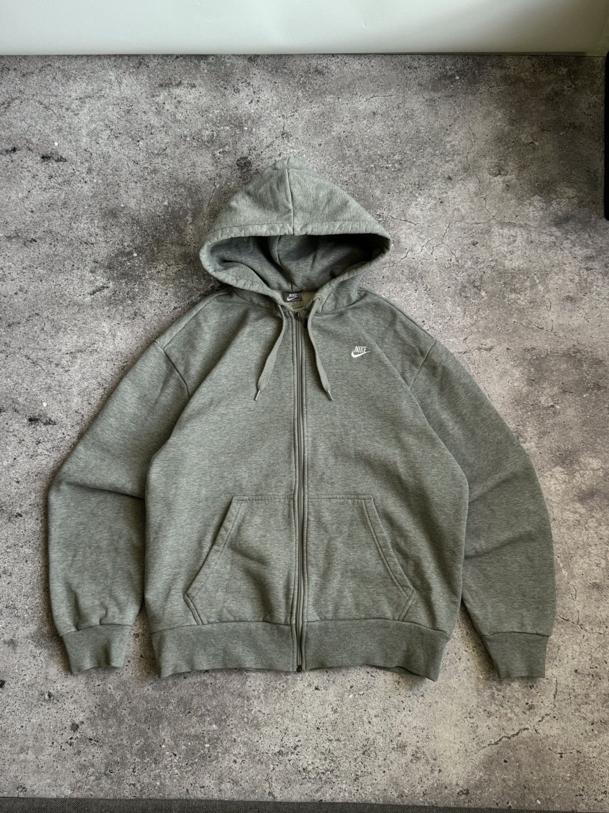 Nike × Vintage Vintage Nike Y2K grey zip oversized hoodie Size US XL / EU 56 / 4 - 3 Thumbnail