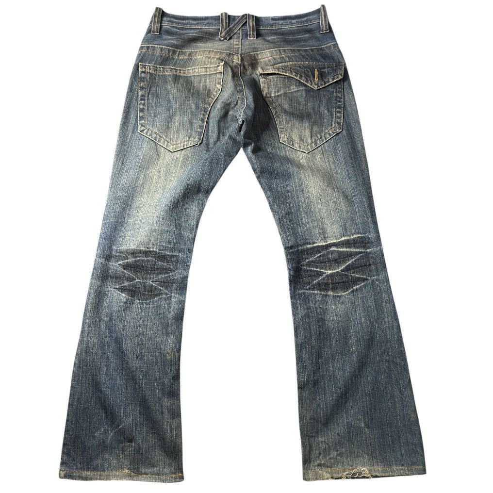 Hysteric Glamour 🇯🇵 Japanese Flared Y2k Root Three Dirty Wash Distressed Denim Size US 31 - 3 Thumbnail
