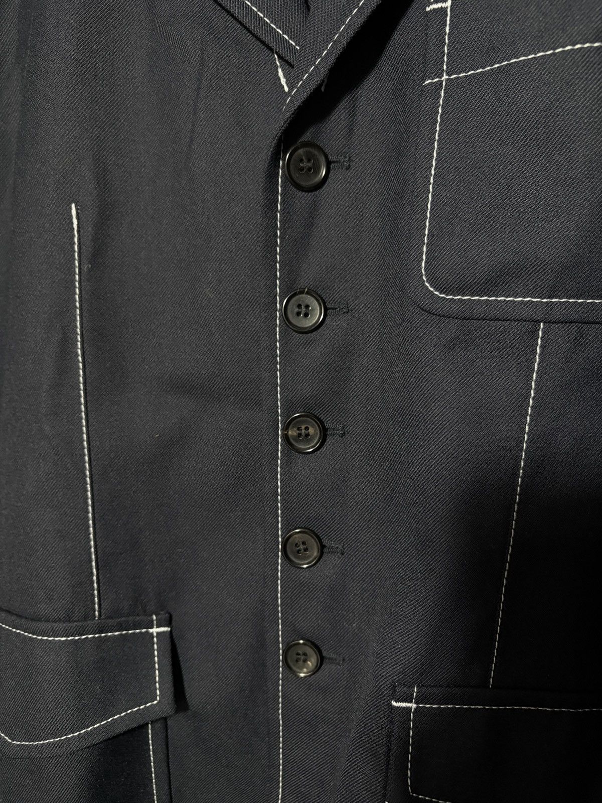 Comme des Garcons COMME des GARCONS SHIRT CONTRAST STITCH WOOL BLEND JACKET Size L / US 10 / IT 46 - 9 Thumbnail