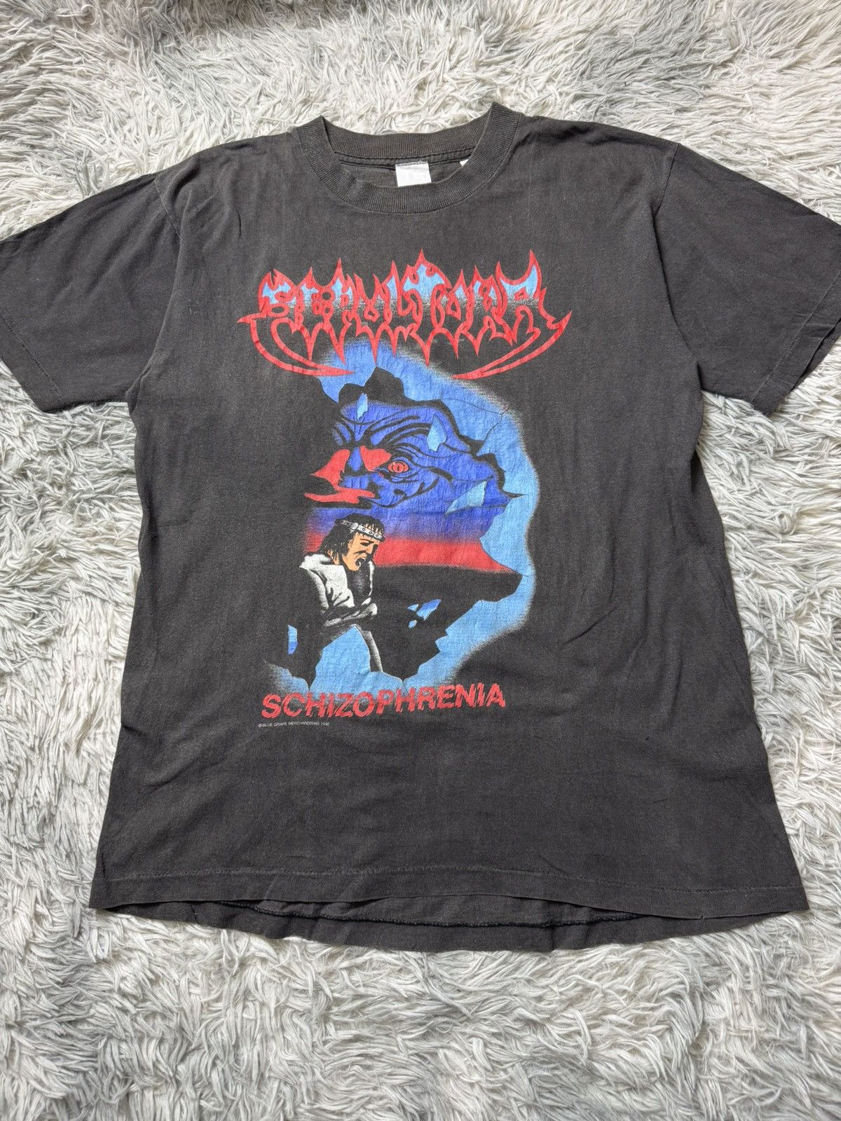 Vintage Vintage Sepultura Schizophrenia 1990 Blue Grape Size US L / EU 52-54 / 3 - 1 Thumbnail