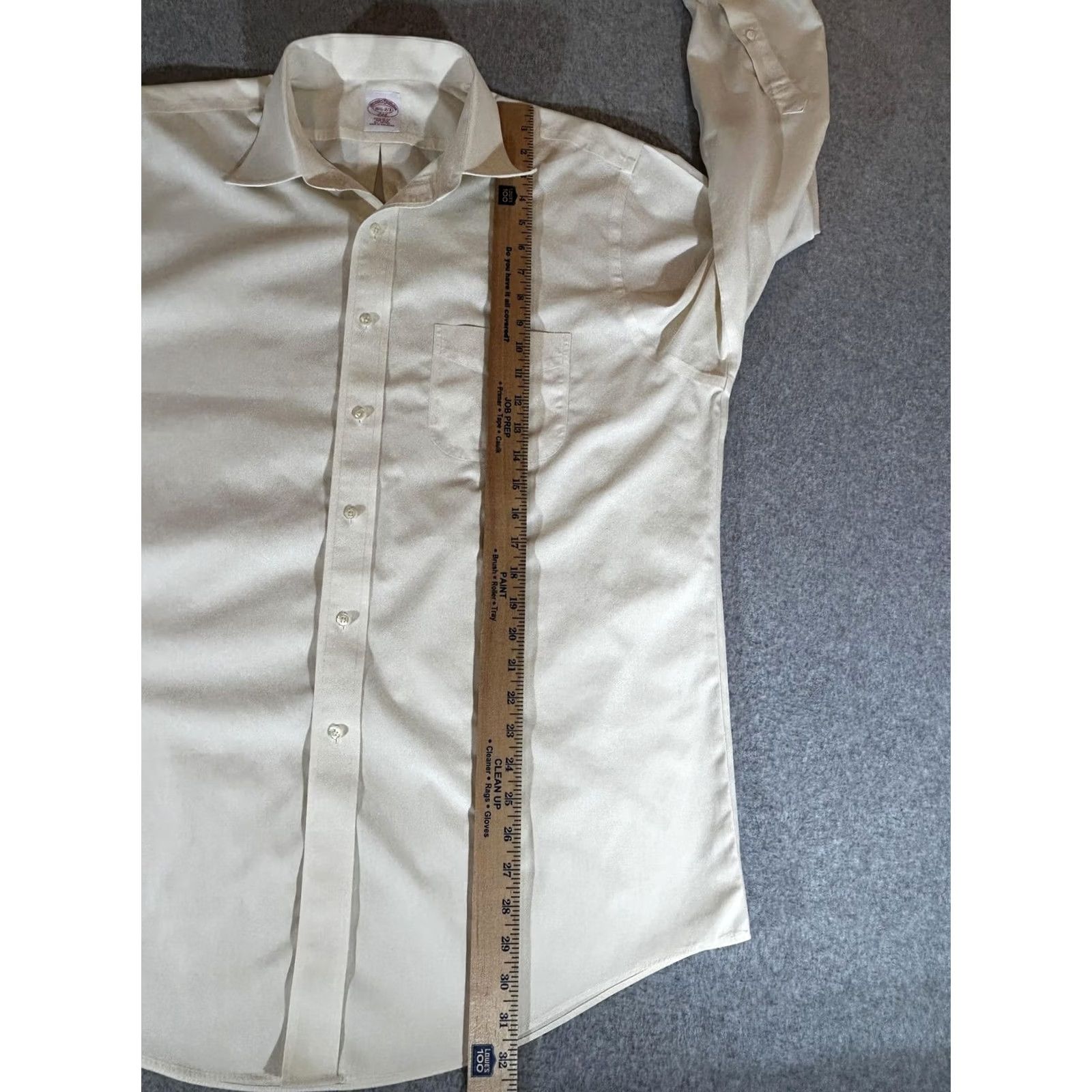 Brooks Brothers Brooks Brothers Shirt Mens Large Yellow 16.5 Long Sleeve Button Dress Cotton Size 46R - 5 Thumbnail