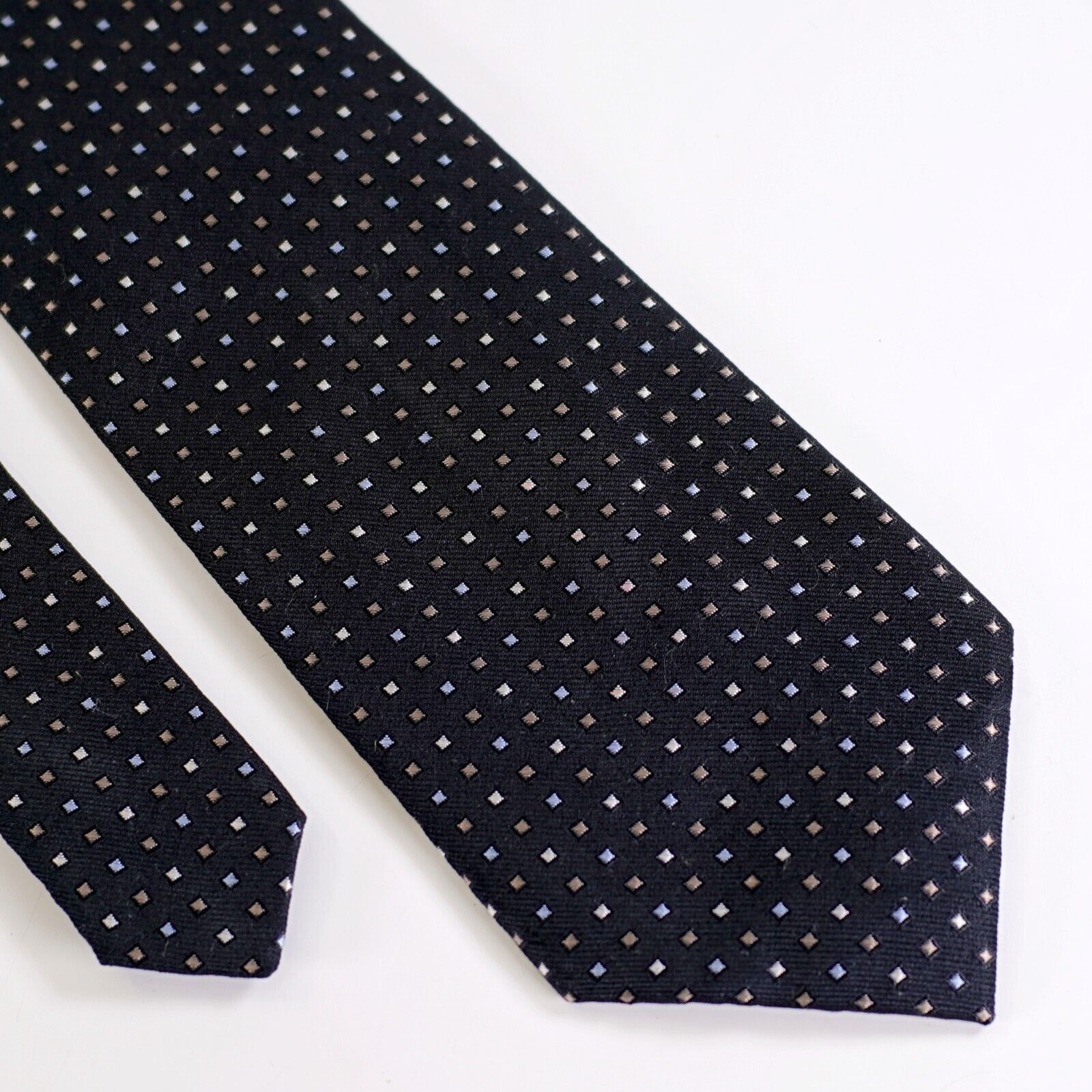 Nautica Nautica Black W/ Blue White Brown Geometric Woven Silk Tie Size ONE SIZE - 1 Thumbnail