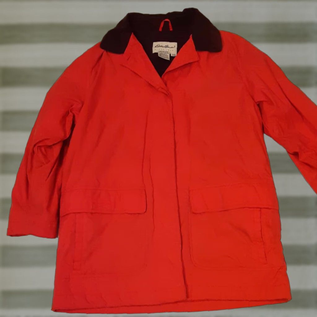 Eddie Bauer VINTAGE Eddie Bauer Red Barn Style Coat Womens S Red Quilted Nylon Full Zip Outdoor 30in Long Pit to Pit 21in - Womens Size S / US 4 / IT 40 - 1 Thumbnail