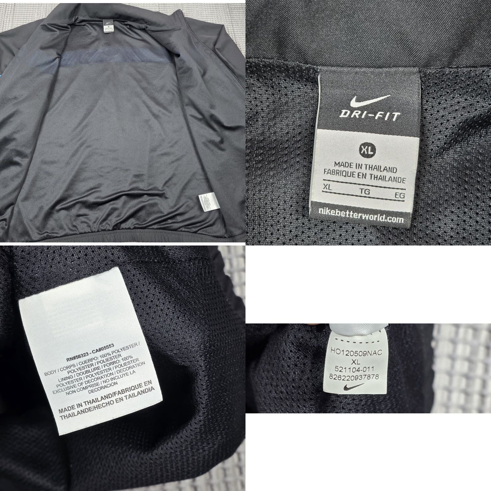 Nike VINTAGE Nike Elite Dri-Fit Full Zip Jacket Men XL Blue Black Swoosh Spell Out Logo Size US XL / EU 56 / 4 - 9 Thumbnail