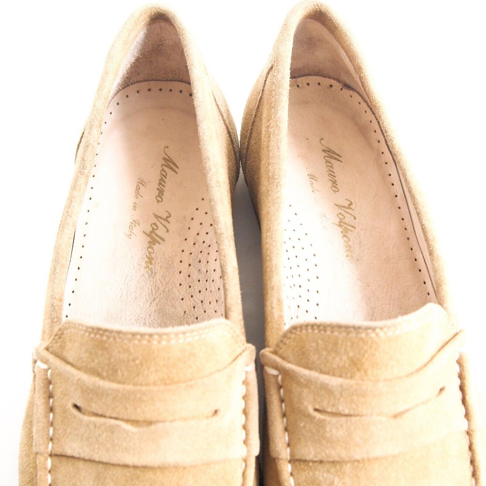 Designer Mauro Volponi Penny Loafers Beige Suede Mens US 8 EU 41 Size US 8 / EU 41 - 4 Thumbnail