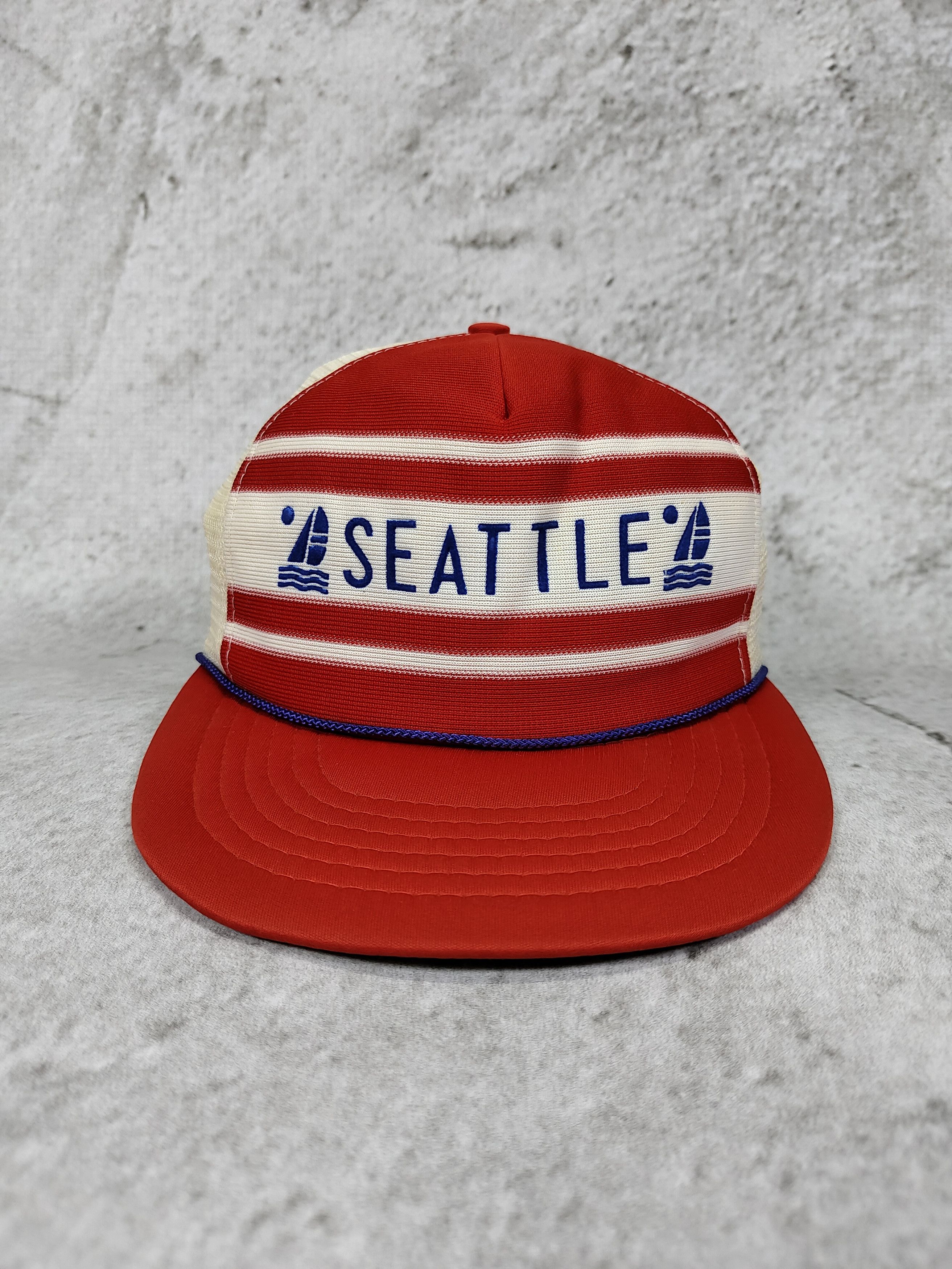 Vintage 80s Seattle-Sailboat Vintage Americana Nautical Trucker Hat Size ONE SIZE - 3 Thumbnail
