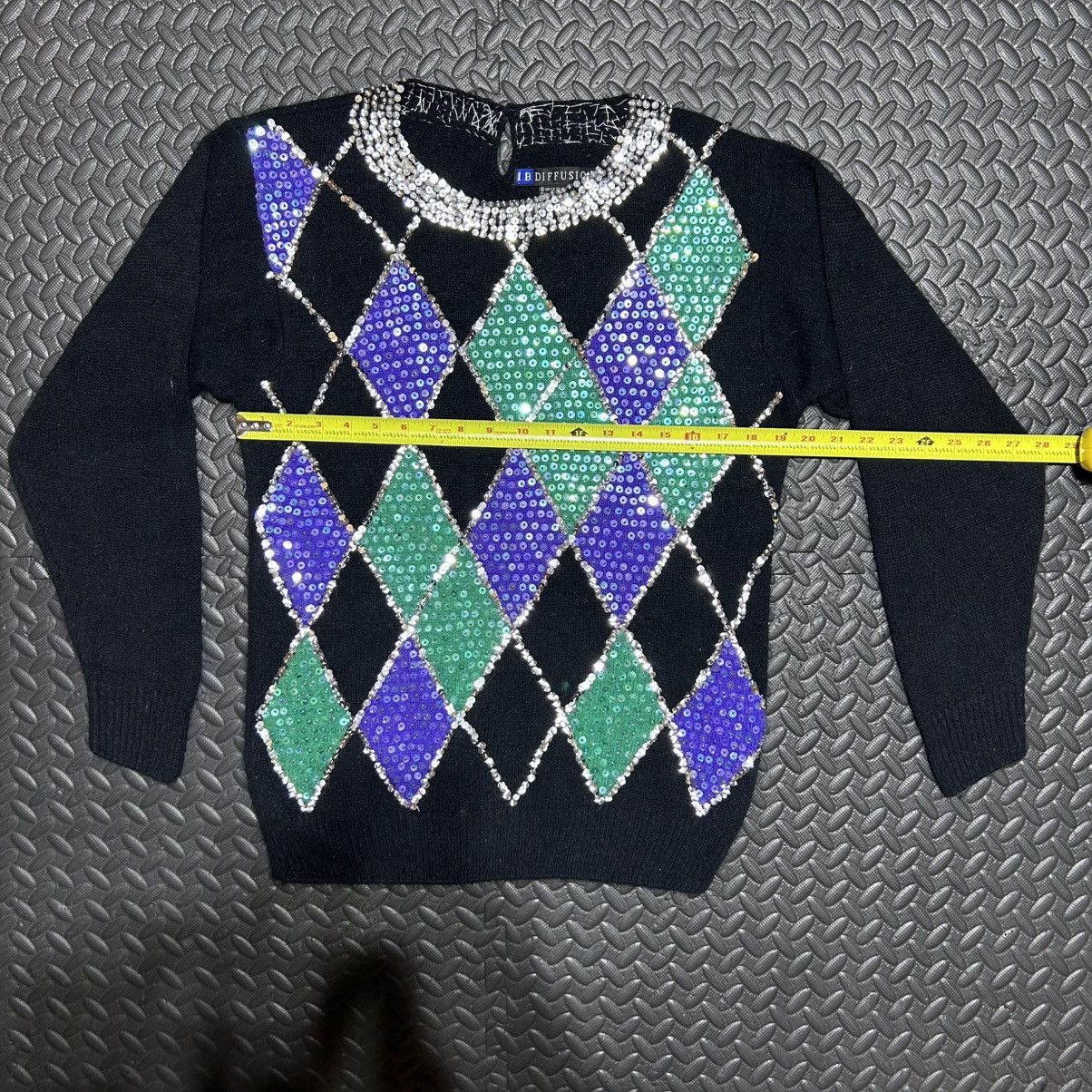 Other IB Diffusion Sweater Argyle Sequin Black Silk 90s Small Size S / US 4 / IT 40 - 4 Thumbnail