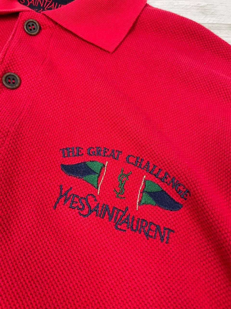 Vintage × Yves Saint Laurent Vintage Yves Saint Laurent Polo Sweatshirt Red Mini Logo Size US XXL / EU 58 / 5 - 7 Thumbnail