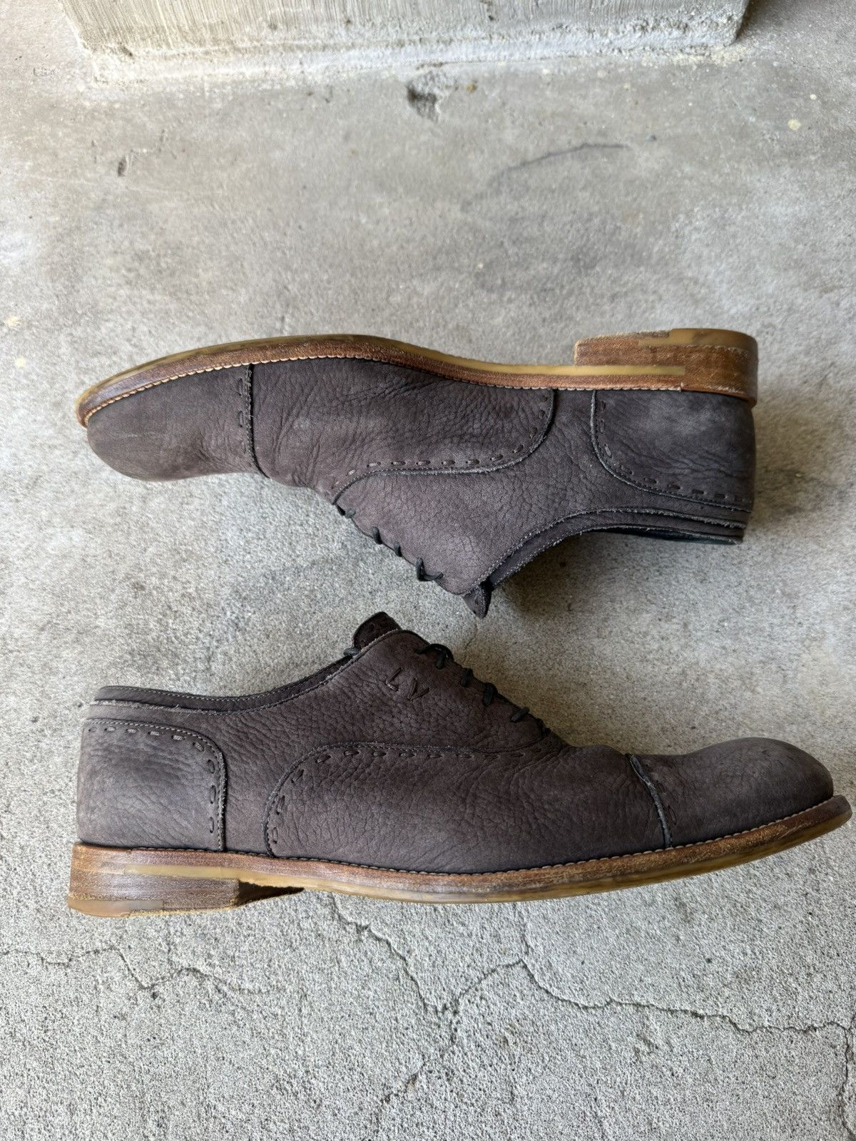 Louis Vuitton LOUIS VUITTON Archive Dark Brown Suede Leather Shoes Size US 7.5 / EU 40-41 - 5 Thumbnail