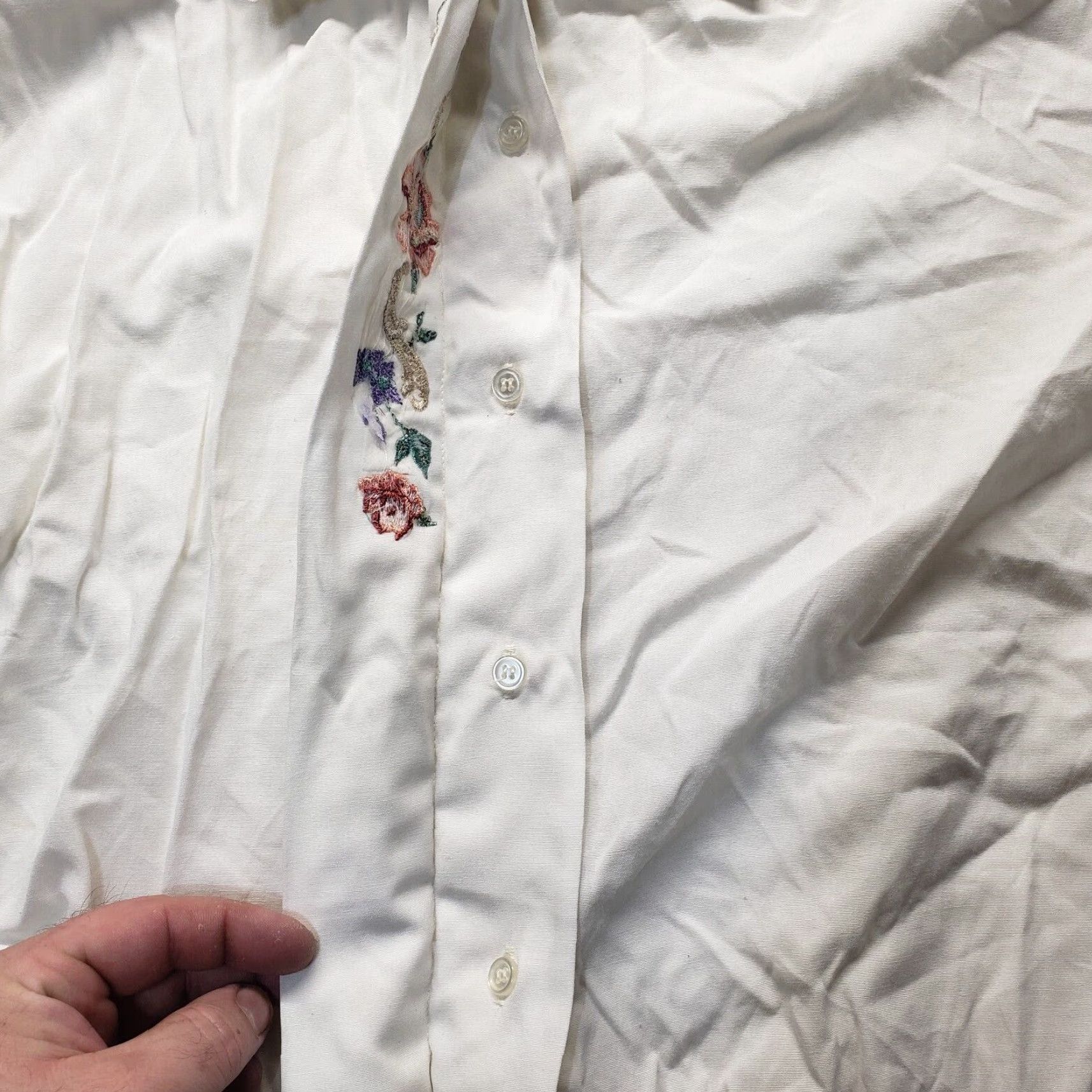 Vintage SOUTHERN LADY Shirt Blouse Button-Up Collared Floral White 18 Womens Size XXL / US 16-18 / IT 52-54 - 3 Thumbnail