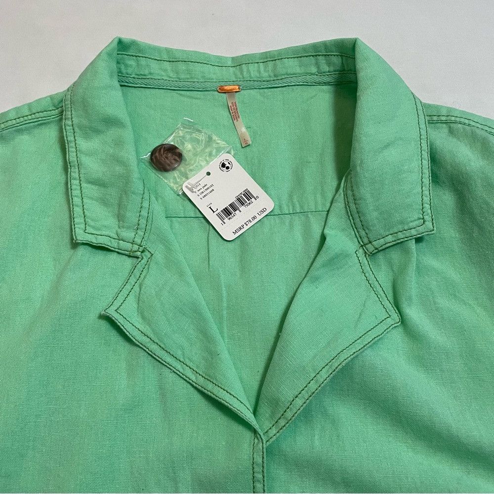Free People NWT New Free People Honeydew Crop Green Blouse Size L Size L / US 10 / IT 46 - 9 Thumbnail