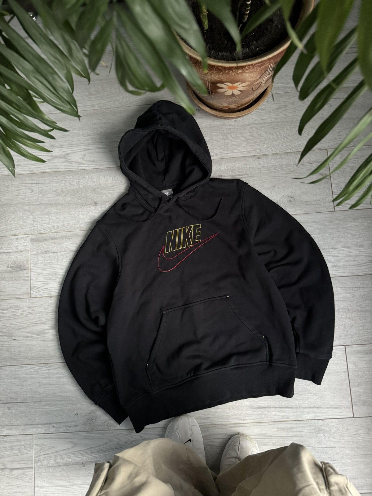Black Vintage Nike Hoodie Center Swoosh Grailed