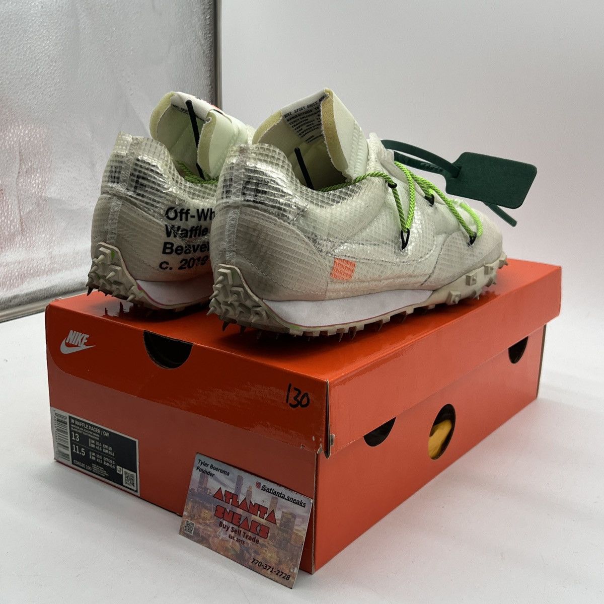 Nike Off white x Wmns waffle racer electric green Size US 13 / EU 46 - 5 Thumbnail