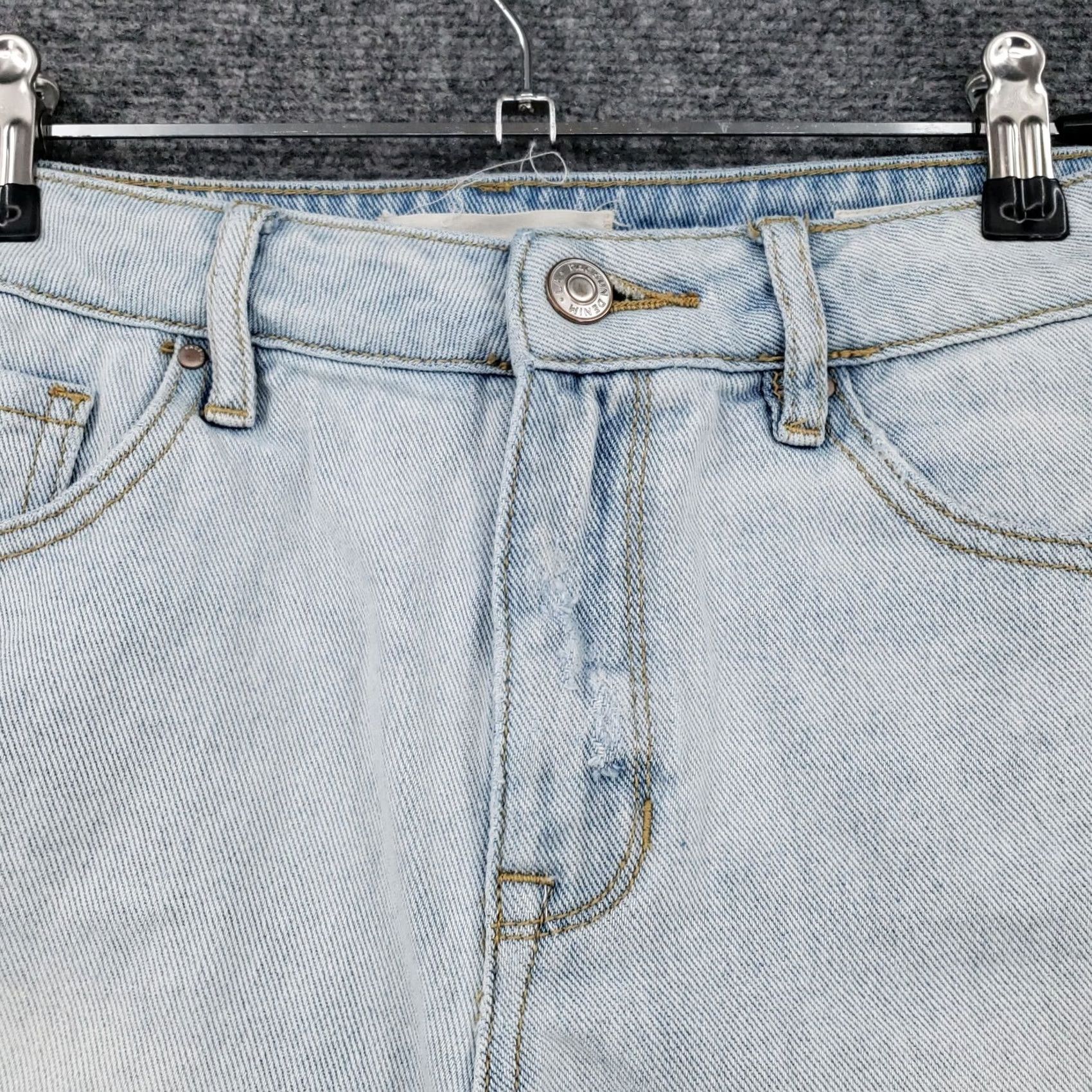 Pacsun PacSun Women Jean Shorts Blue 26 High Rise Hot Pants Light Wash Distressed Size 26" / US 2 / IT 38 - 3 Thumbnail
