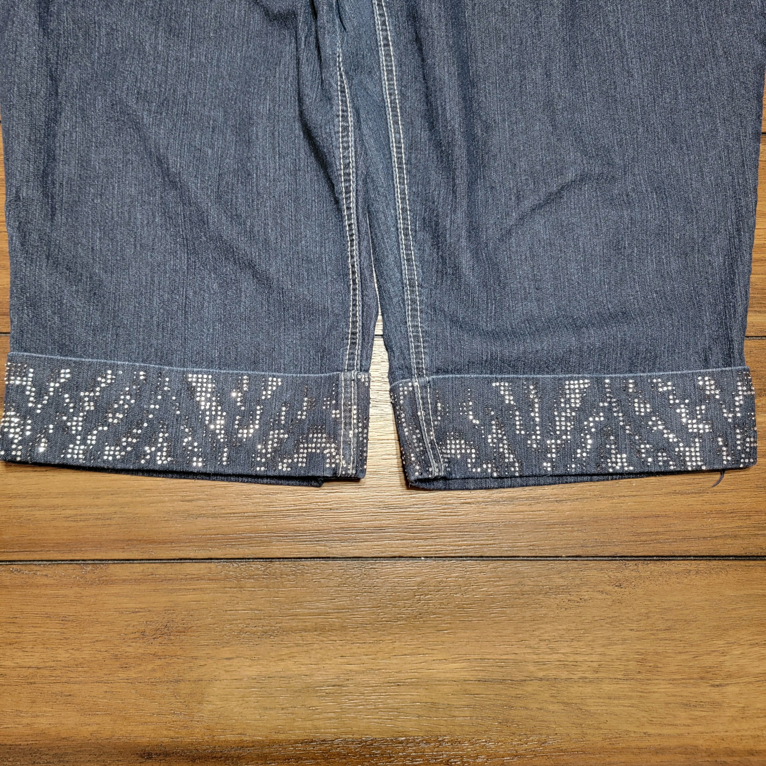 Other Baccini Dark Blue Denim Capris w/ Bling Cuffs - Size 18W Size 41" - 3 Thumbnail