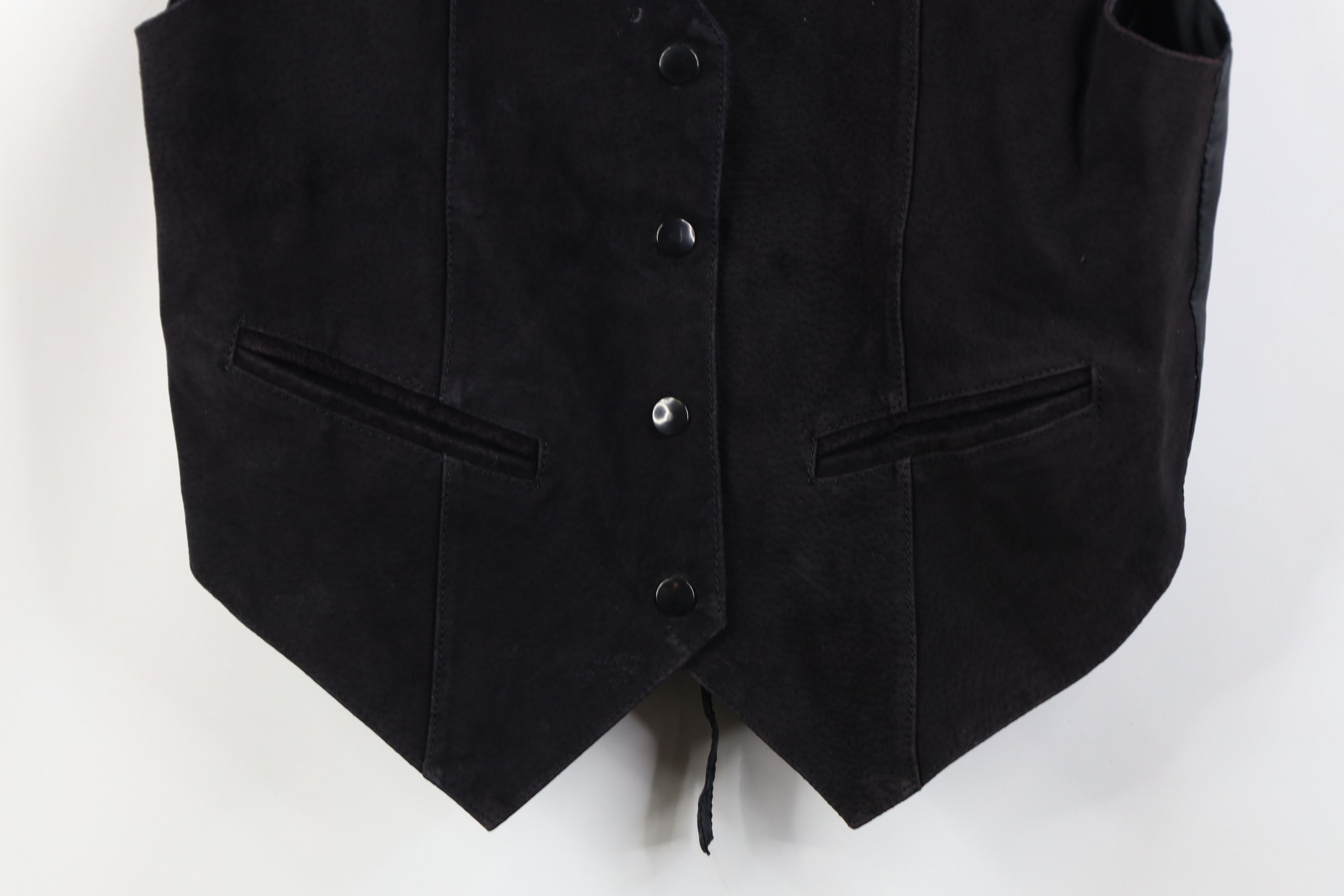 Vintage Vintage 90s Streetwear Suede Leather Tie Back Vest Jacket Size M / US 6-8 / IT 42-44 - 3 Thumbnail