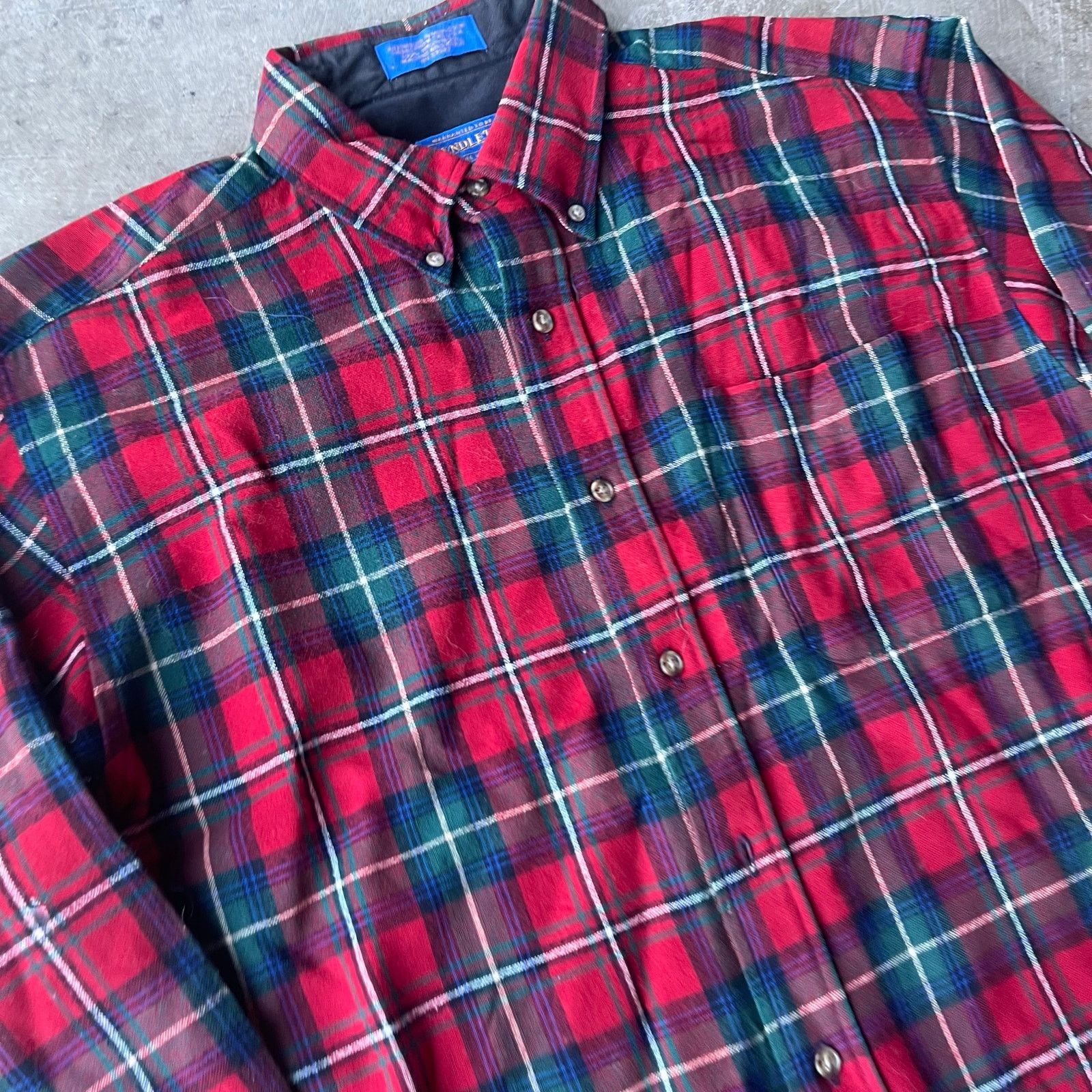 Vintage VINTAGE PENDLETON RED GREEN VIRGIN WOOL SHIRT LARGE Size US L / EU 52-54 / 3 - 2 Thumbnail