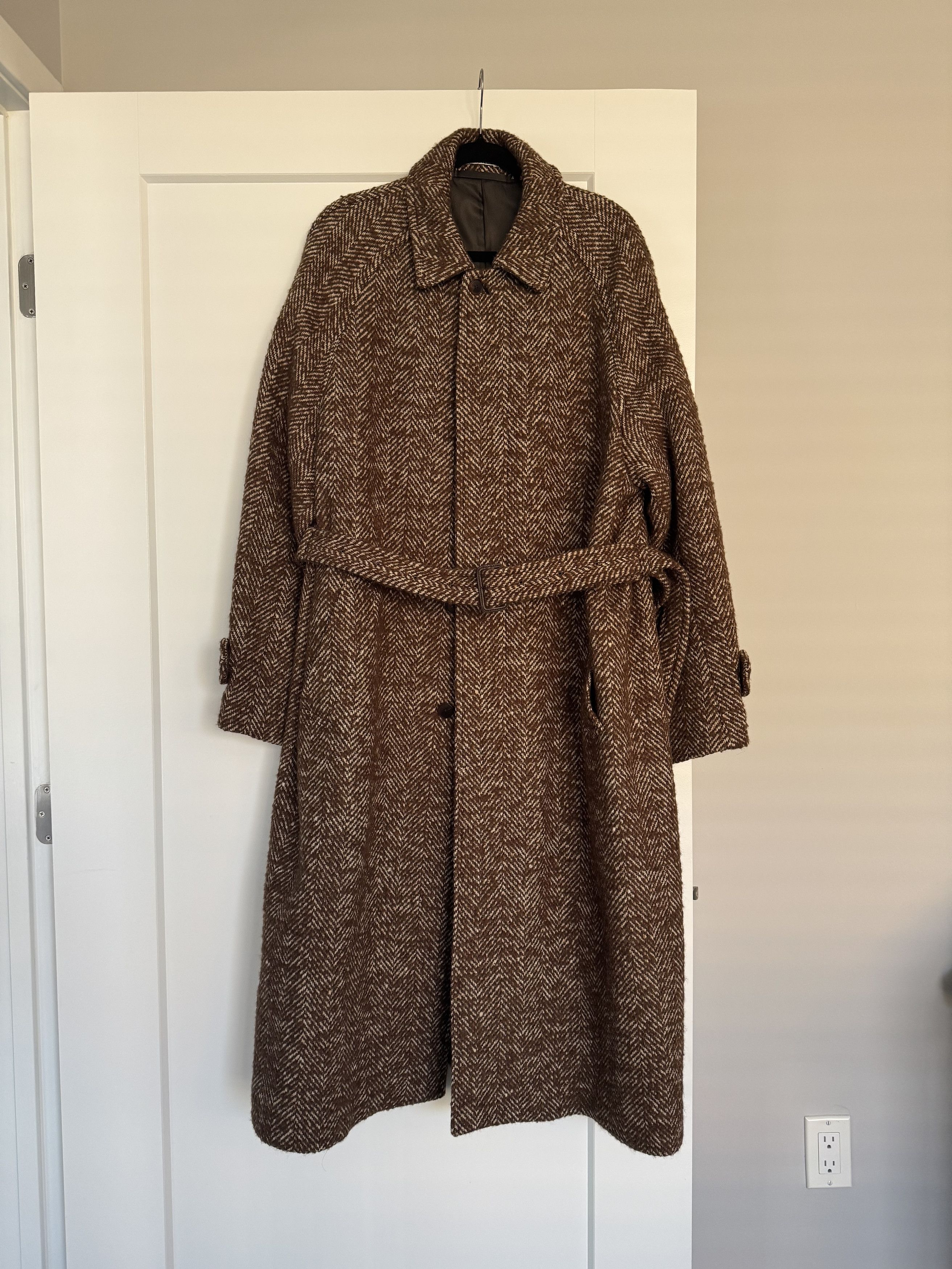 Auralee Auralee Herringbone Wool and Silk Coat | Grailed