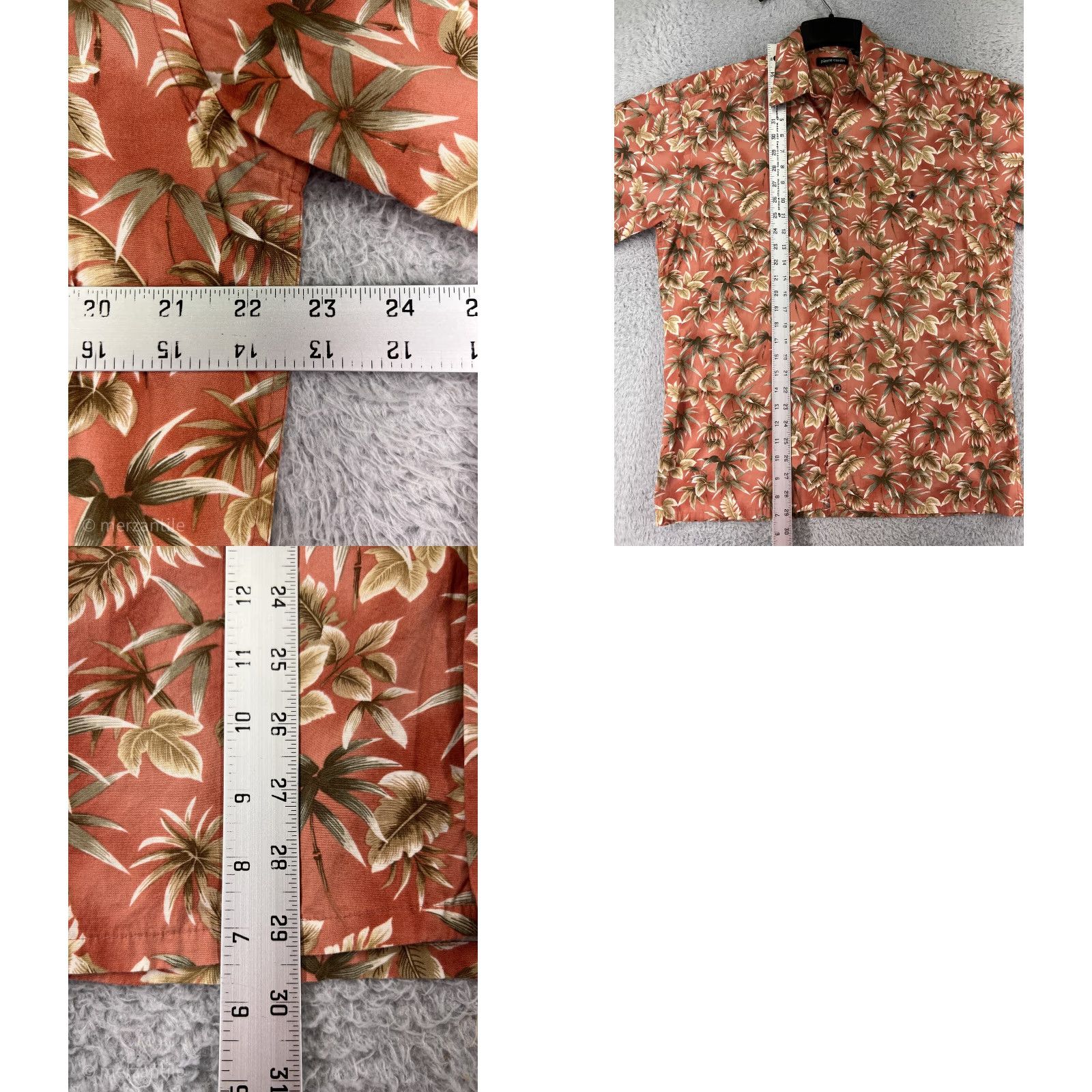 Pierre Cardin Pierre Cardin Shirt Men Regular M Red Orange Yellow Button-Up Hawaiian Palm Leaf Short Sleeve Size US M / EU 48-50 / 2 - 9 Thumbnail