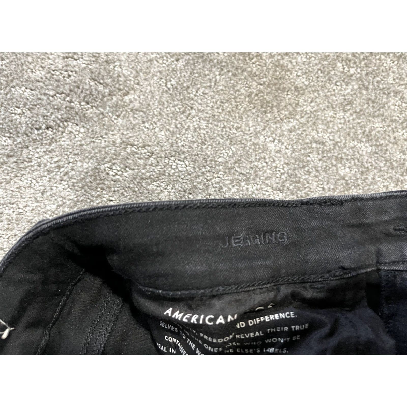 American Eagle Outfitters American Eagle Jegging Pants Black 10 Regular Solid Super Stretch Low Rise Womens Size 32" / US 10 / IT 46 - 6 Thumbnail