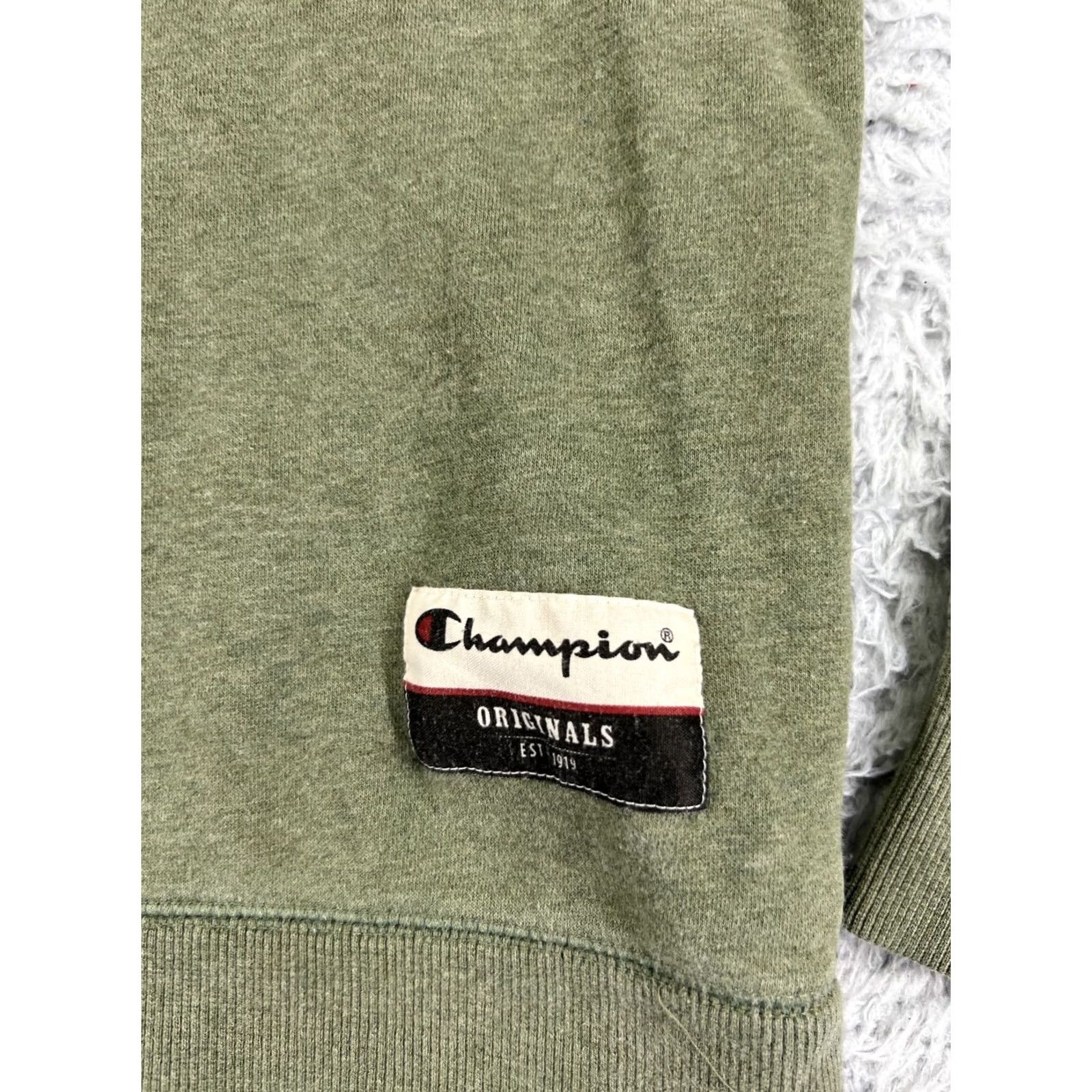 Champion VINTAGE Champion Sweatshirt Men’s Large Green Pullover Crew Neck Lined Fleece Polyester Size US L / EU 52-54 / 3 - 6 Thumbnail