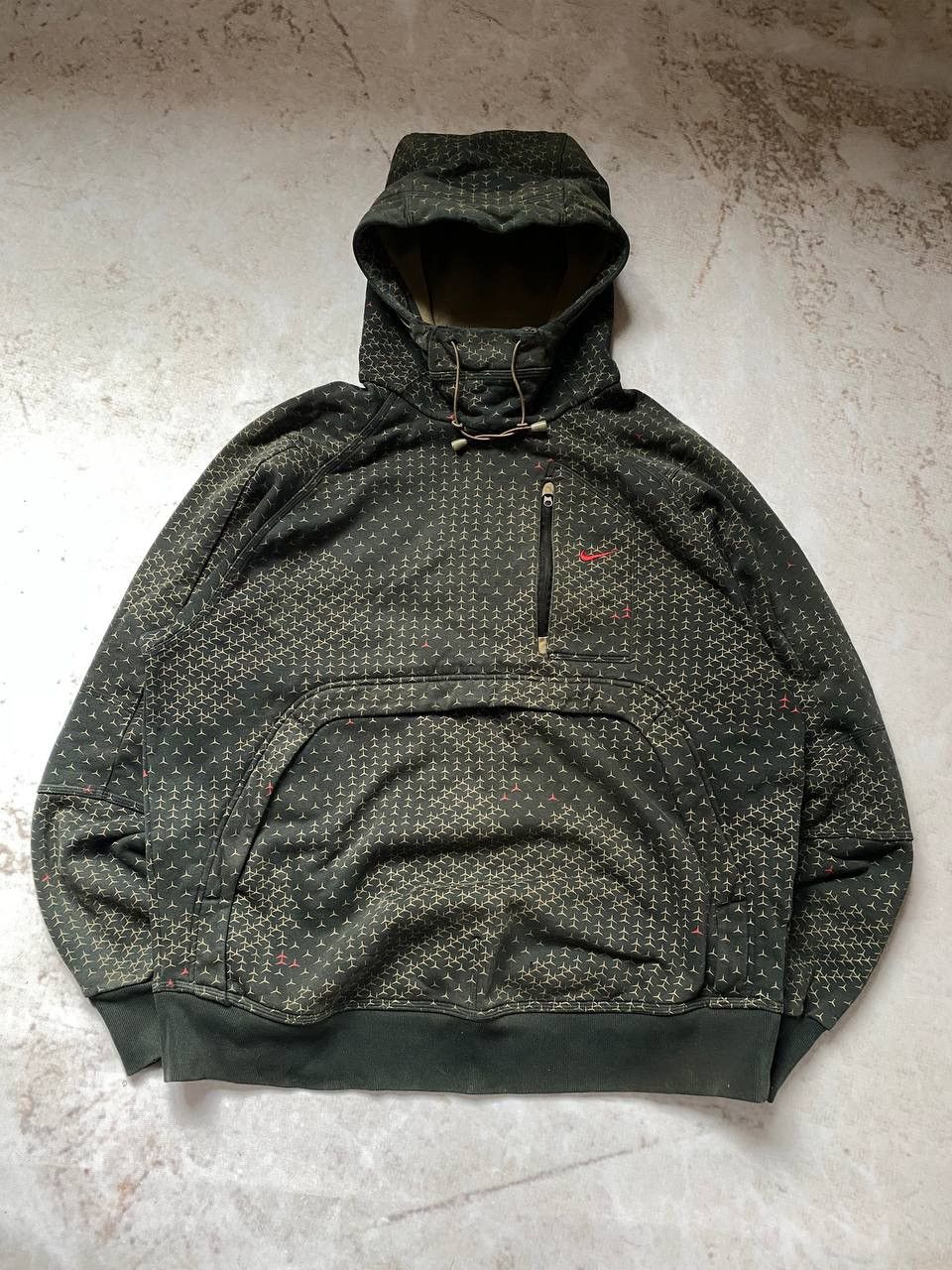 Nike × Vintage Vintage 00s Nike Air Ninja Hoodie Monogram Y2K Drill Size US L / EU 52-54 / 3 - 2 Thumbnail