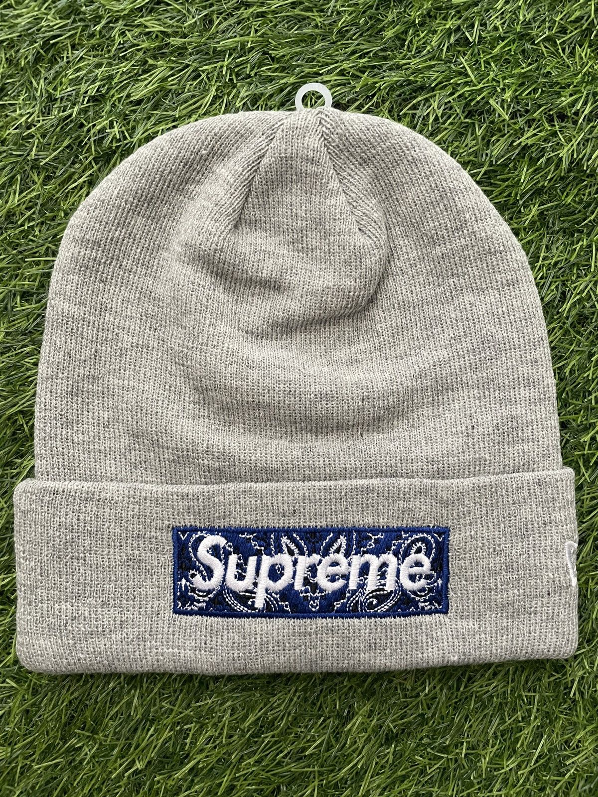 New Era Supreme Bandana Box Logo Beanie | Grailed