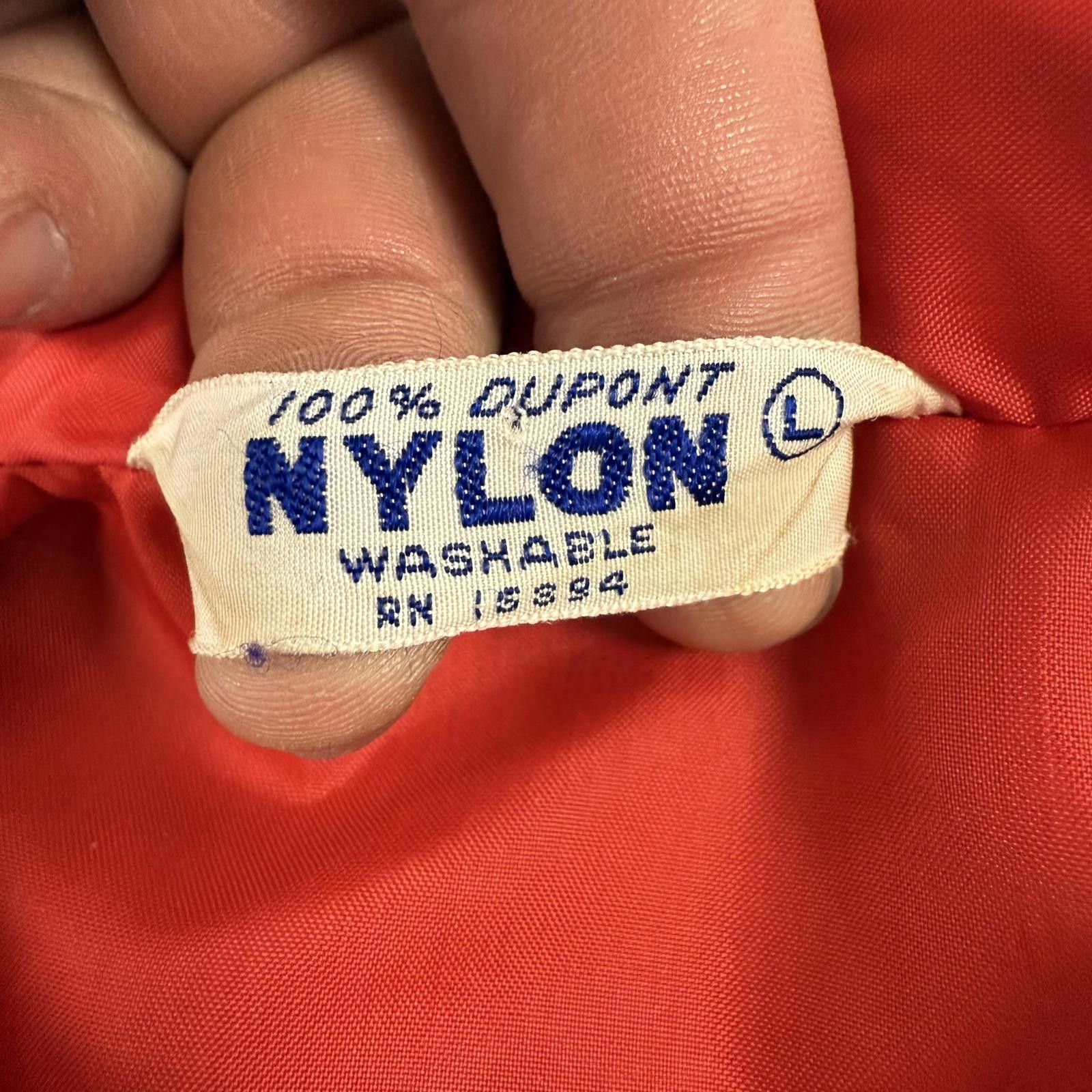 DuPont Vtg 60s DUPONT Hot Rod / Surf Red Nylon Jacket L RARE Size US L / EU 52-54 / 3 - 5 Thumbnail