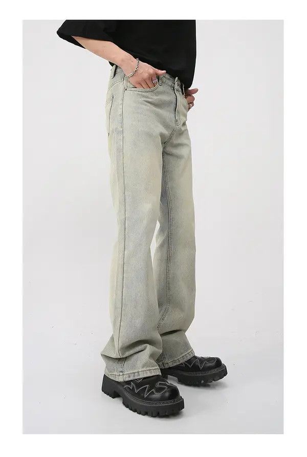 VIBE Retro mud yellow distressed straight jeans Size US 30 / EU 46 - 8 Thumbnail