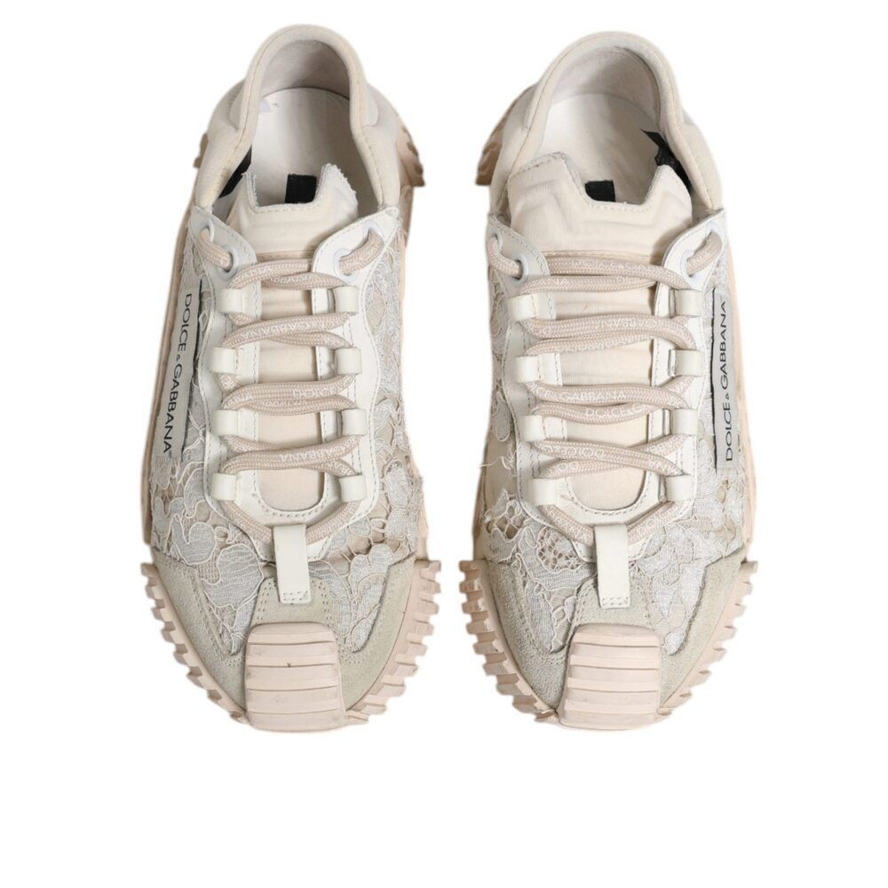 Dolce & Gabbana Dolce & Gabbana White Lace NS1 Low Top Sneaker Sports Shoes Size US 8 / IT 38 - 3 Thumbnail